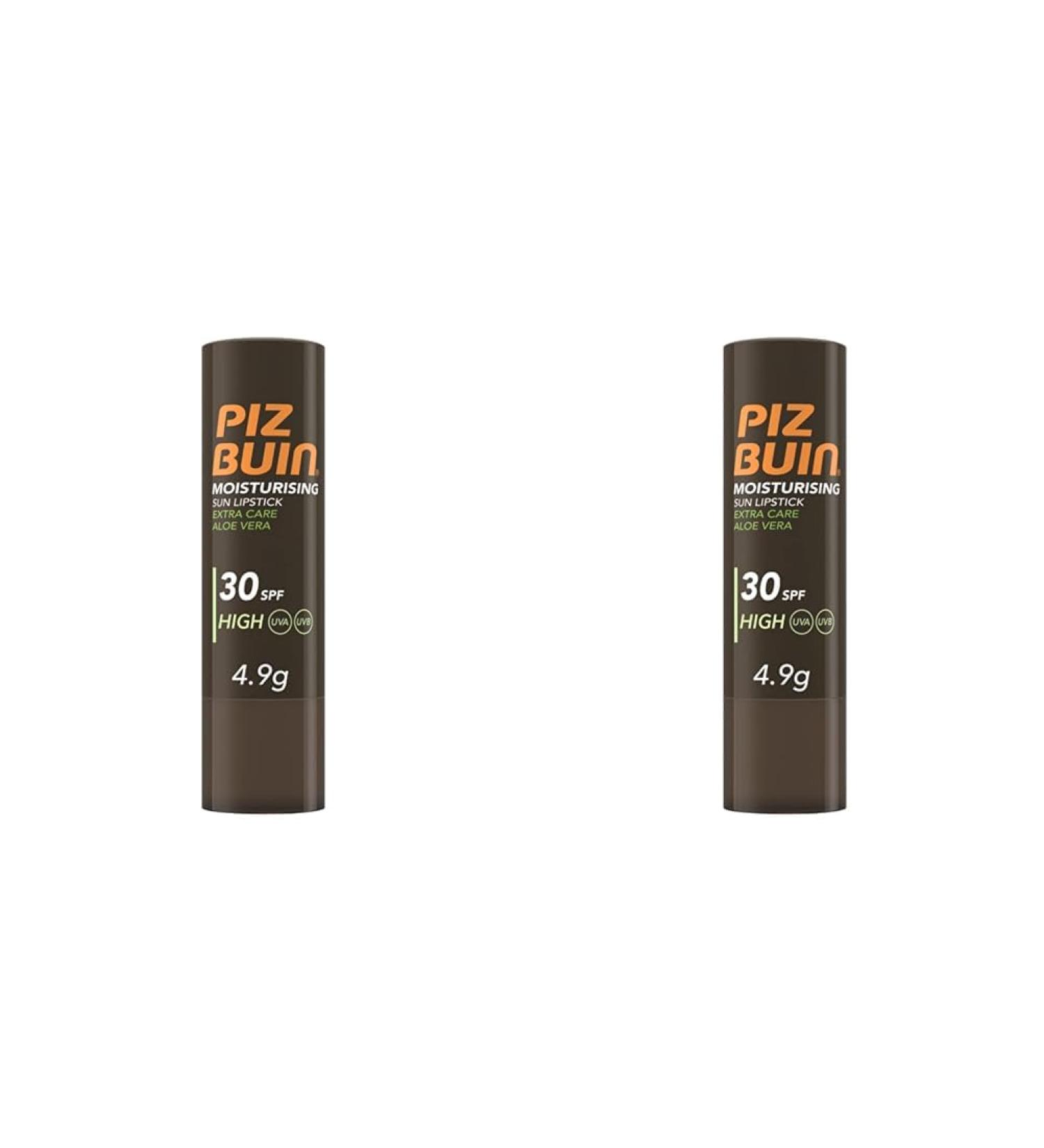 Piz Buin Aloe Vera Extra Care Sun Lipstick SPF30 - High Protection Pack of 2 (4.9g) | Buy Online for International Shipping - Buy Online on GoSupps.com