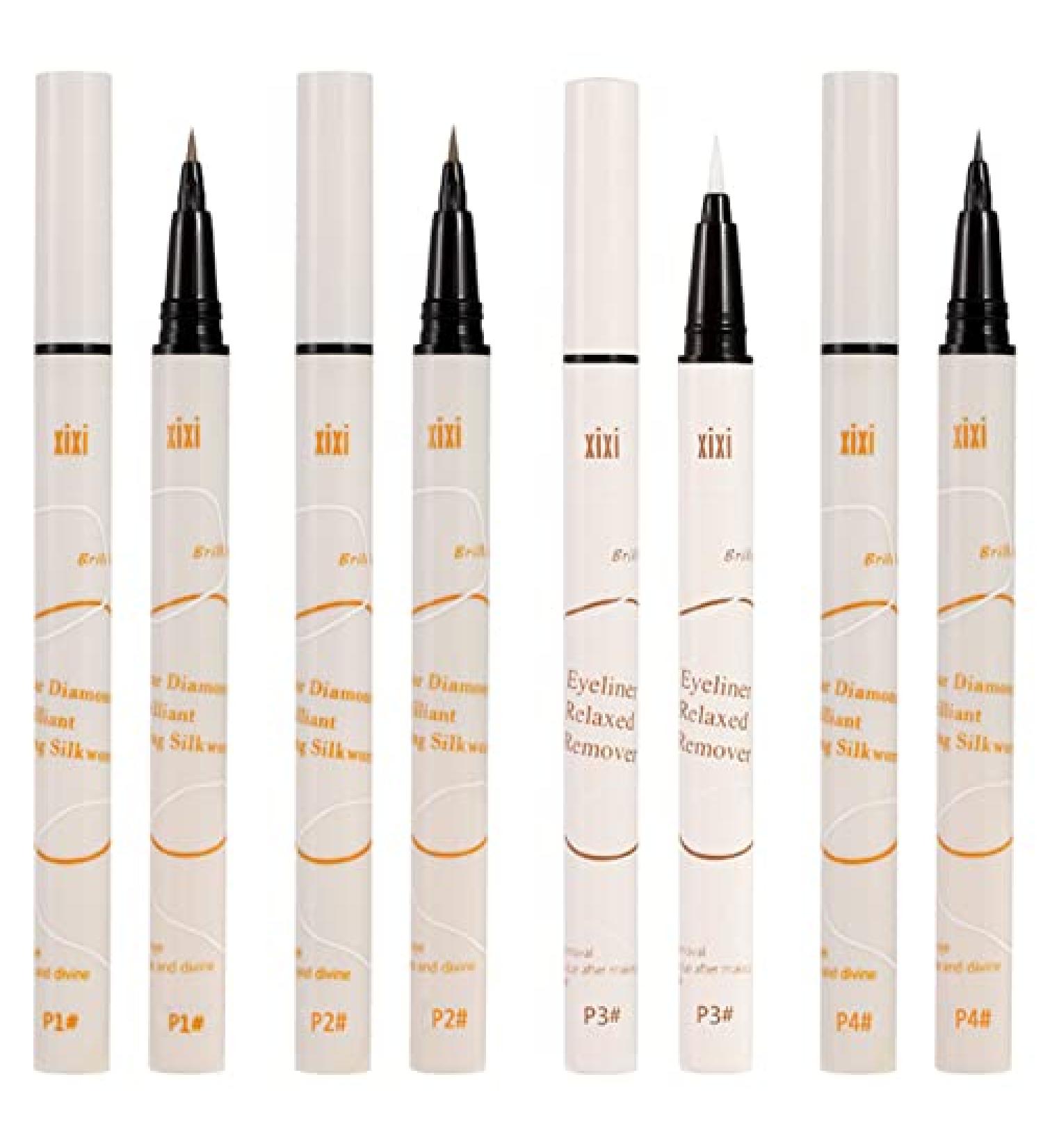 Vtrem 3 Pack Eyeliner Pencil Set - Waterproof & Smudge Proof Liquid Eye Liner Pen - Long Lasting All Day - Light Brown, Black, Colorless - Buy Online on GoSupps.com