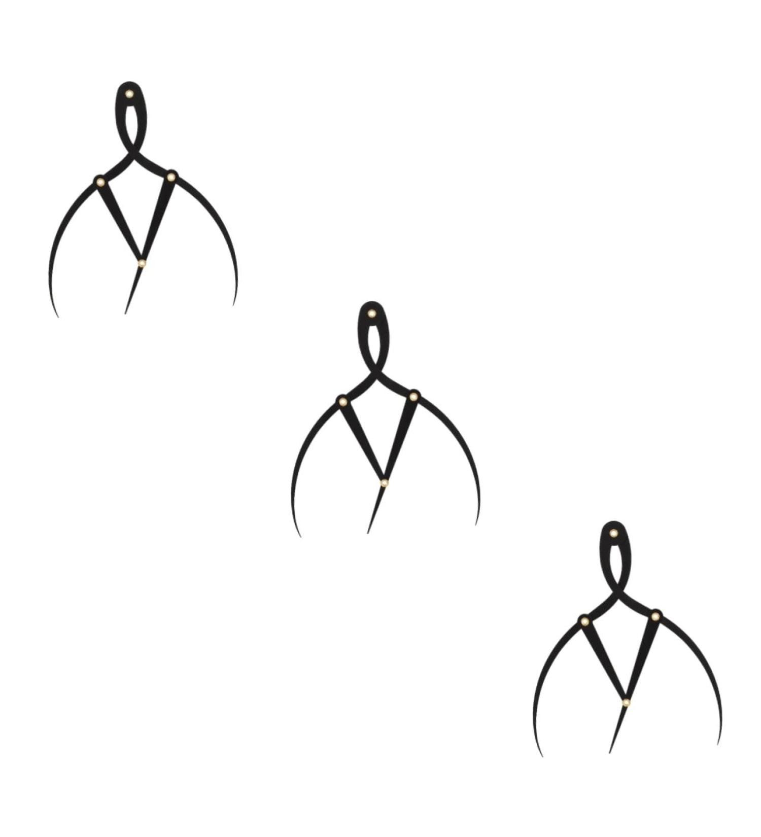 Beavorty 3pcs Tools Compass Eyebrow Ruler Eyebrow Drawing Metal Eyebrow Ruler Positioning Ruler 16.3x5.3cmx3pcs Blackx3pcs - Buy Online on GoSupps.com