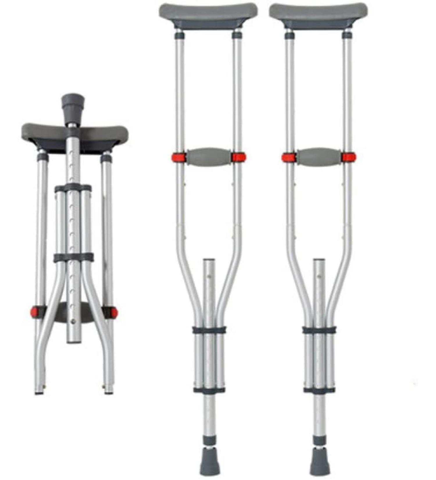 Crutches for Adults Underarm Crutches Lightweight Adjustable Aluminum Crutches Medium Adult Single and double Silver Great for Travel or Work (C1) Selfless dedication - Buy Online on GoSupps.com