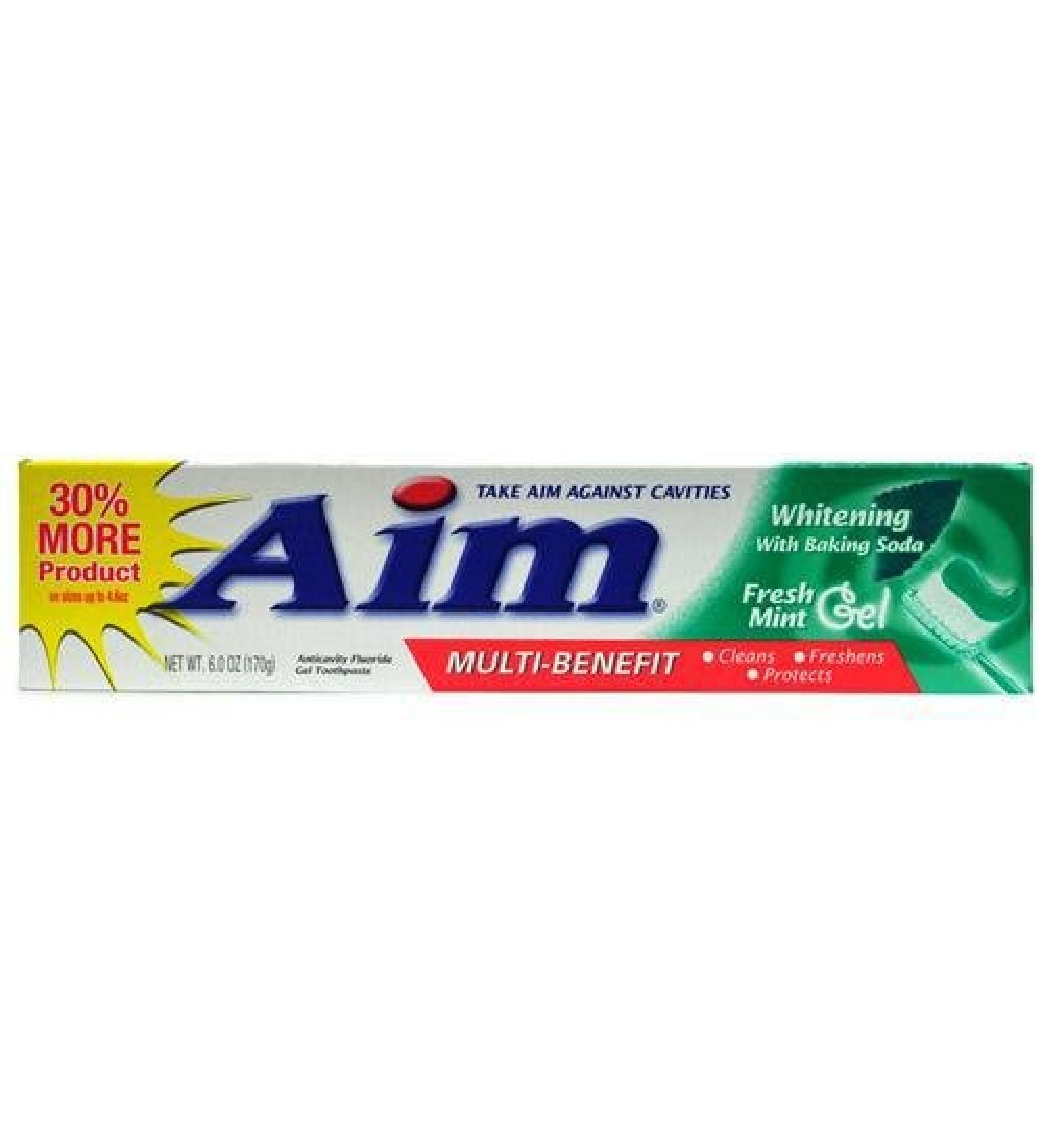 Aim whitening Mint Gel Toothpaste W/Baking Soda Case Pack 24