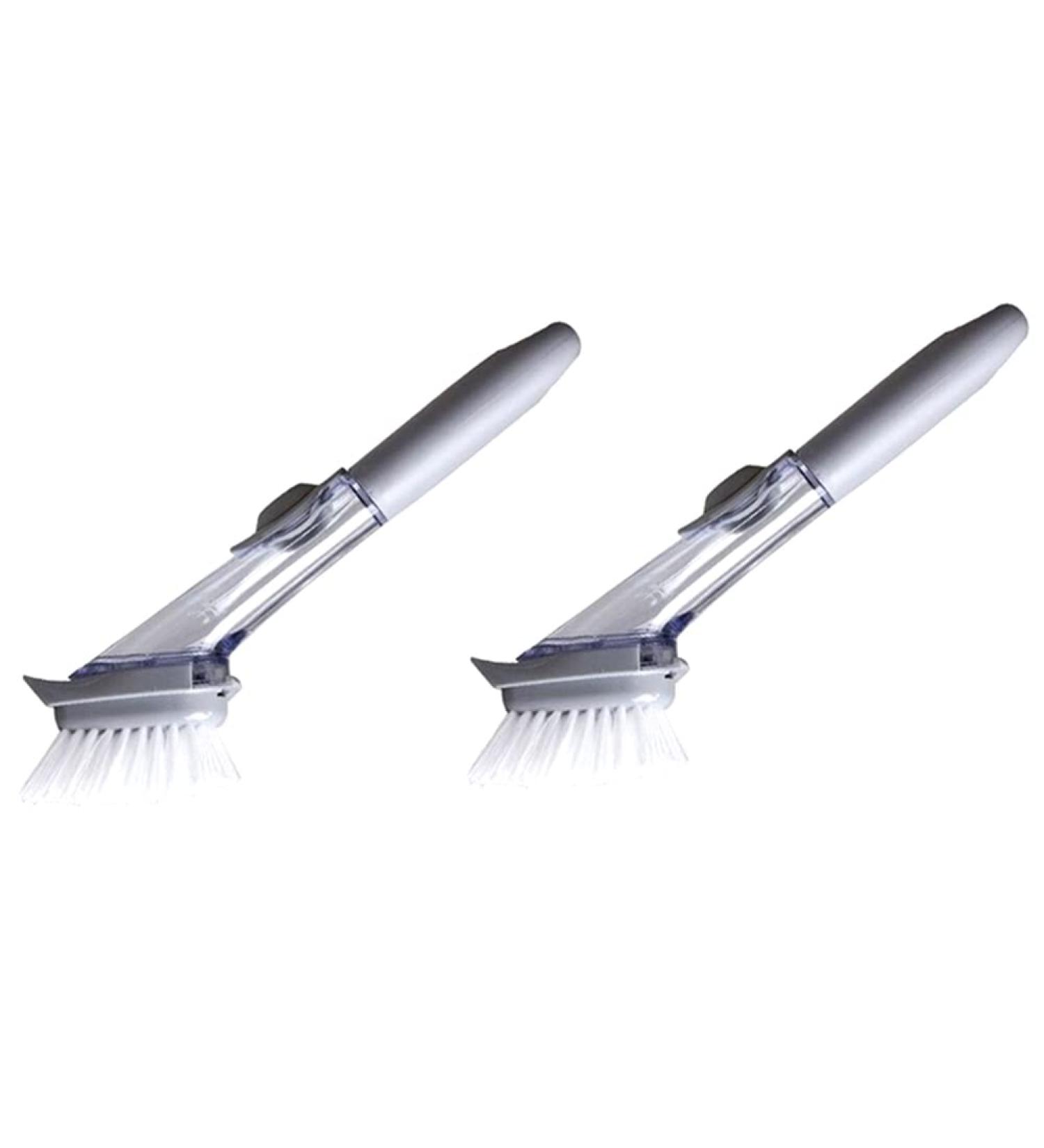 Kecung 2Pcs Dish Brush Dish Scrubber Kitchen Dish Scrub Brush with Handle Dish Cleaning Brush Dish Wand for Dishes/Pots - Grey - Buy Online on GoSupps.com