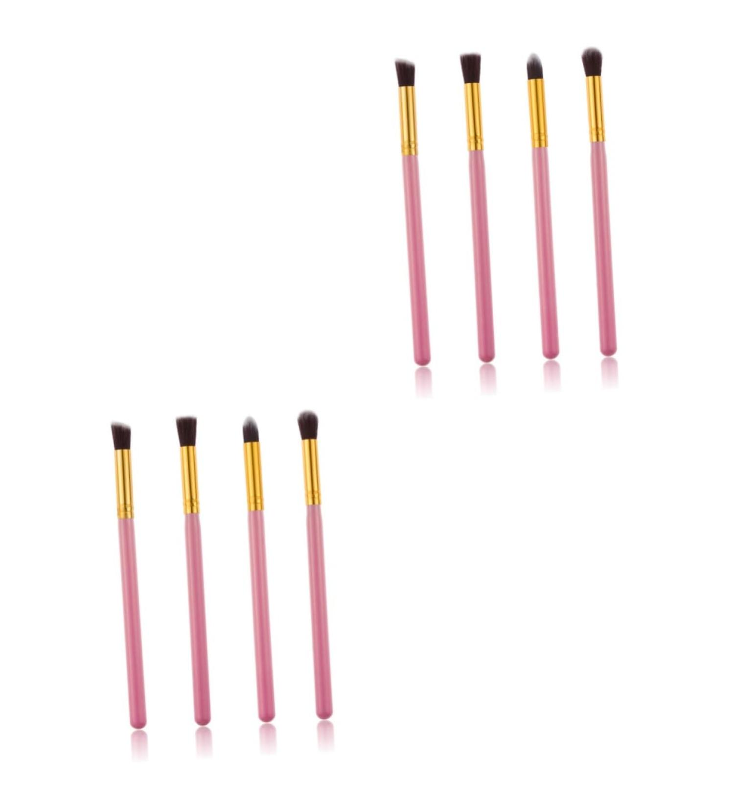 OHPHCALL 8 Pcs Eye Make-up Brush Kit Synthetic Hairs Brushes Foundation Makeup Brushes Eyeshadow Stick mediumx2pcs Pink+goldx2pcs - Buy Online on GoSupps.com
