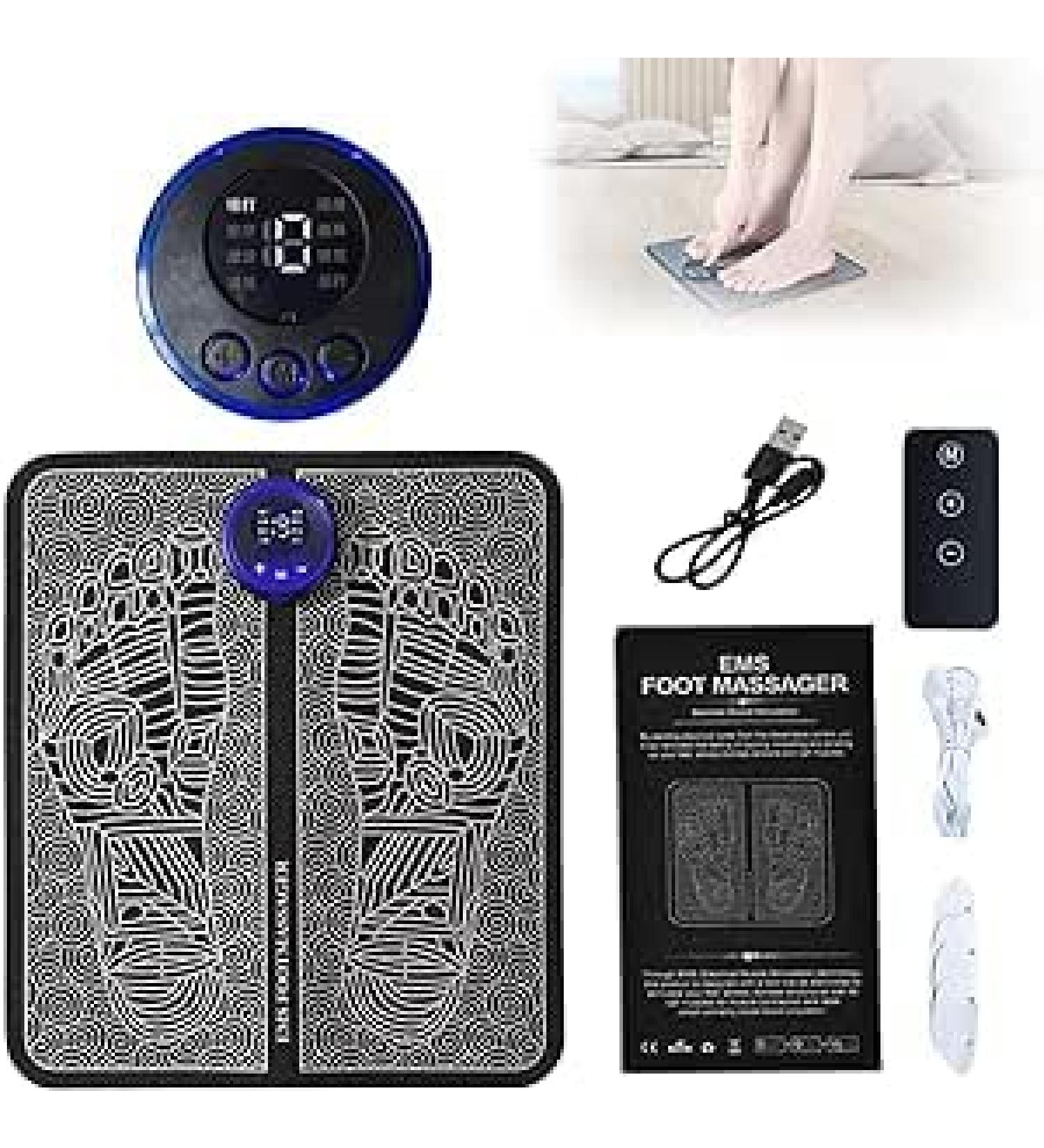 Buy EMS Foot Massage Device - Portable Foldable Intelligent Massage Mat with 8 Modes & 19 Frequencies for Blood Circulation & Muscle Pain Relief | International Shipping Available - Buy Online on GoSupps.com