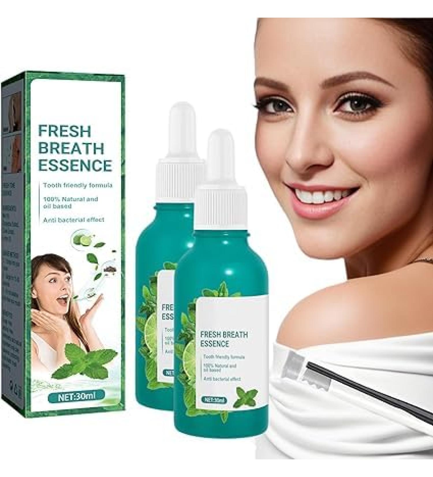 (Most Gifted) 1/2/3Pcs Fresh Breath Essence - Natural Breath Freshening Drops | Fresh Breath Oral Care Essence | Bad Breath Treatment for Adults | Peppermint Mouth Freshener for Travel - 30ml (2Count (Pack of 2)) - Buy Online on GoSupps.com