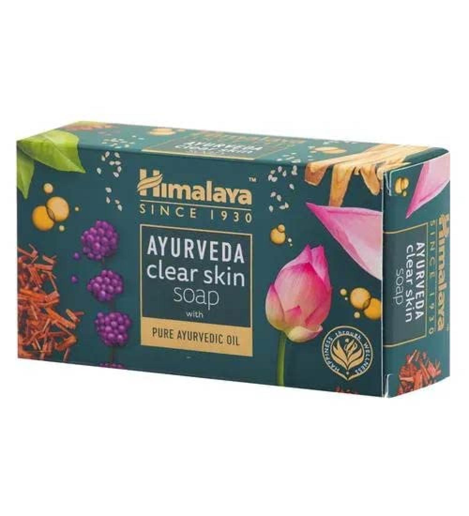 Himalaya Herbals Ayurveda Clear Skin Soap 125g Pure Ayurvedic Oil With Kanaka Taila Improves Complexion Face and Body - Buy Online on GoSupps.com