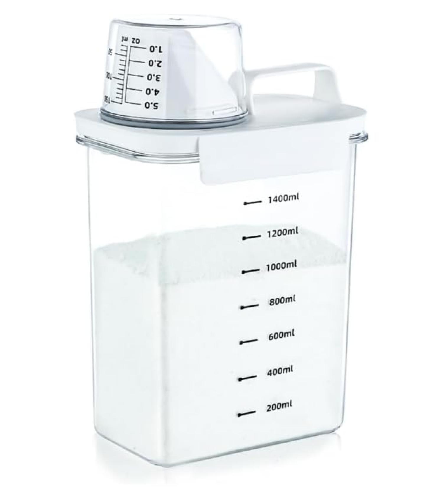 1100ML Washing Powder Storage Detergent Dispenser Laundry Powder Storage Dosing Ball Liquid Detergent Laundry Detergent Storage Washing Powder Dispenser Laundry Detergent Dispenser With Measuring Cup