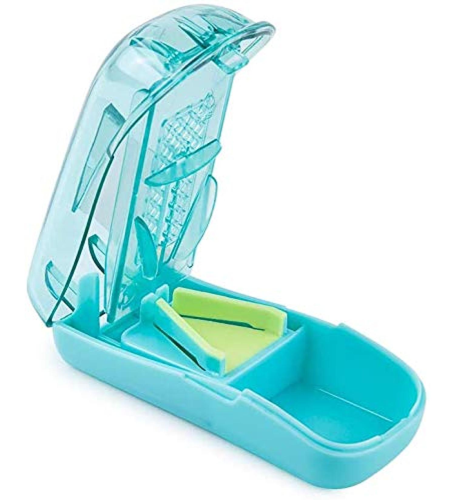 Pill Cutter with Blade Guard | BUG HULL Pill Splitter for Small Pills Vitamins & Tablets - Blue - Buy Online on GoSupps.com