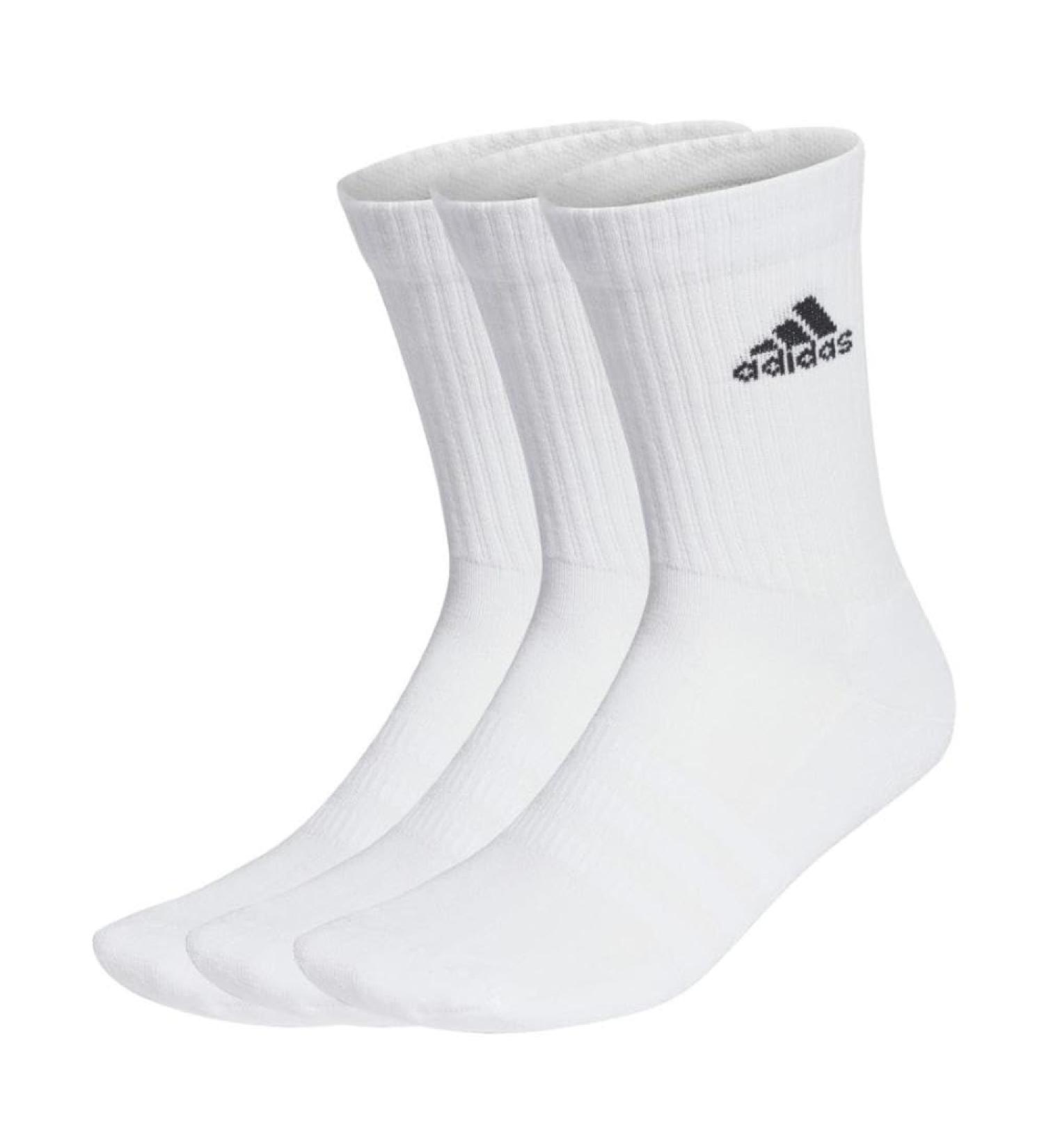 Adidas Unisex Kids Cushioned Crew Socks - 3 Pairs (Sizes 40-42) - White/Black - Comfortable & Durable Kids Socks for All-Day Wear - Buy Online on GoSupps.com