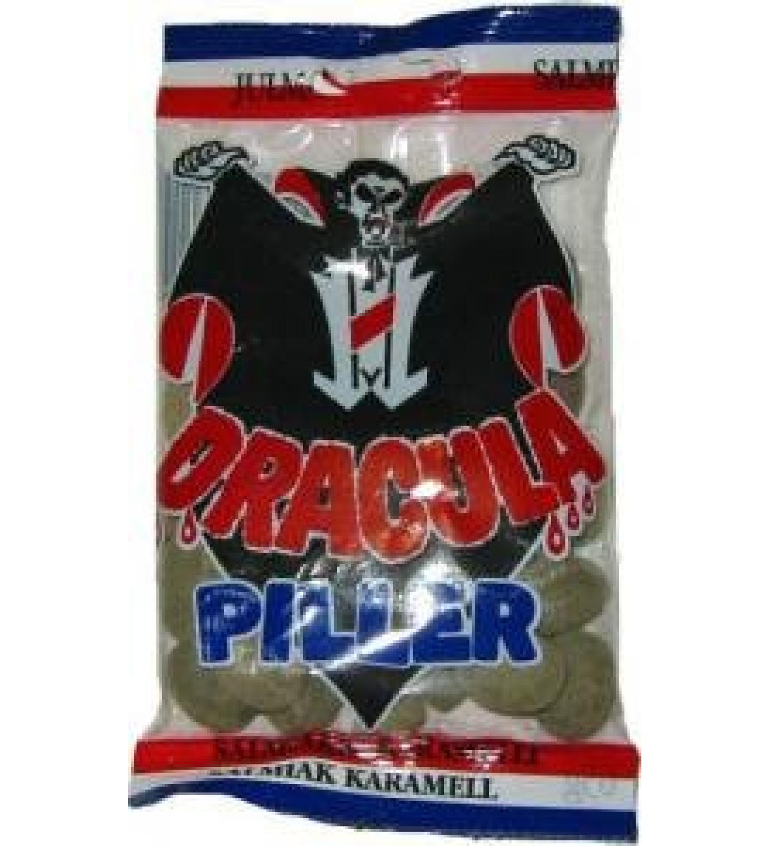 GREAT BRITISH TRADING LIMITED 30 x 65g Dracula Pill Bags - Original - Swedish - Salmiak - Salmiakki - Liquorice - Caramel - Boiled - Hard - Candy - Sweets