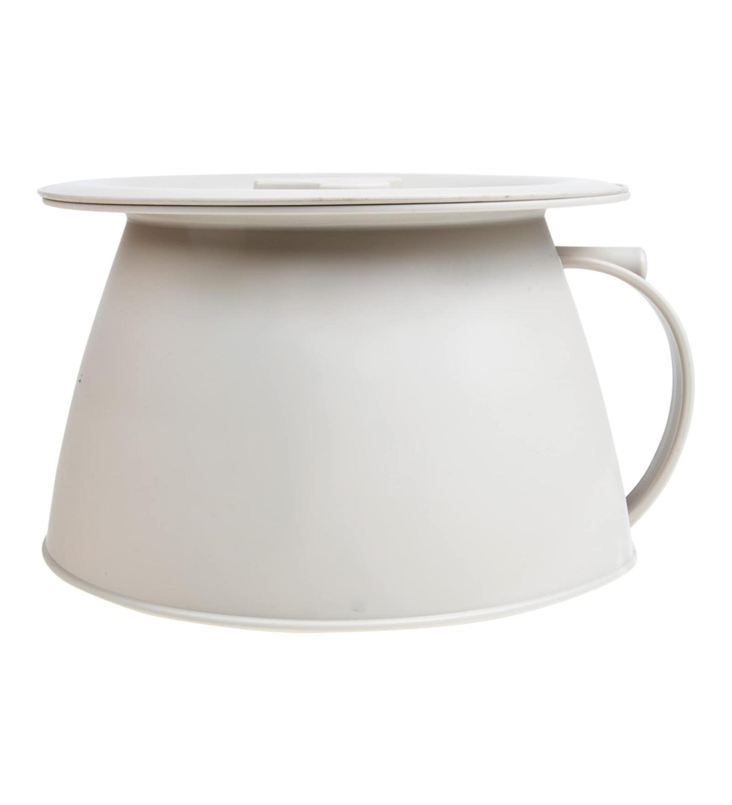 Cabilock Chamber Pot Bedpan with Lid - Portable Urinal Spittoon for Kids, Elderly Men and Women - Beige - Buy Online on GoSupps.com