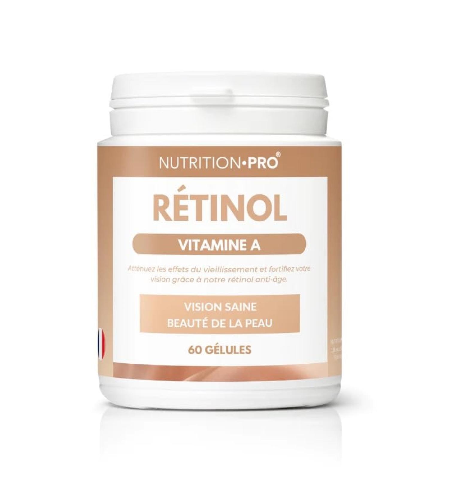 Retinol (Vitamin A) - 60 capsules | Anti-aging | Skin beauty | Healthy vision | 100% natural | Made in France | Professional nutrition - Buy Online on GoSupps.com