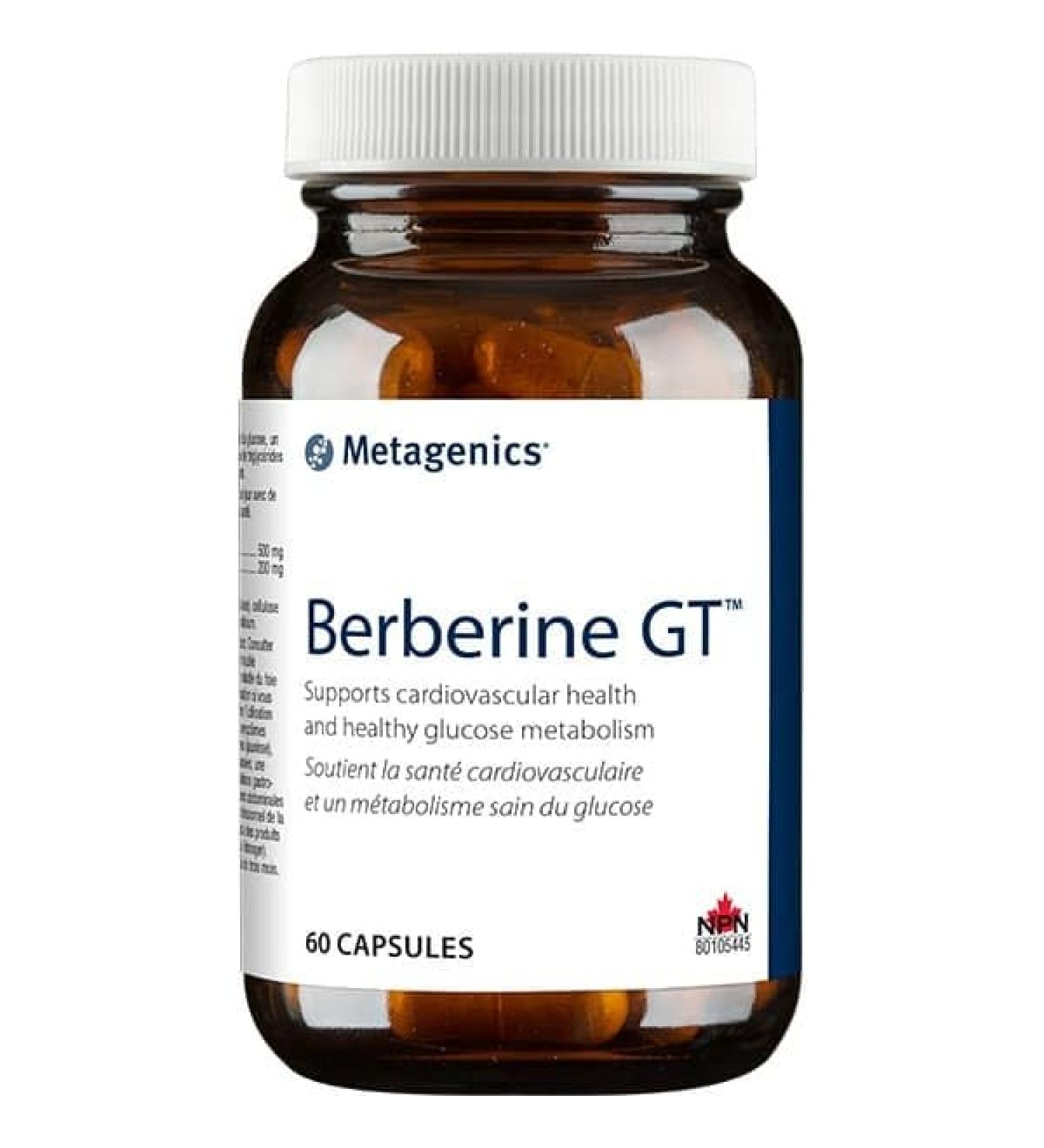 Metagenics - Berberine GT - Berberine Supplement for Cardiovascular and Metabolism Support - 60 Capsules