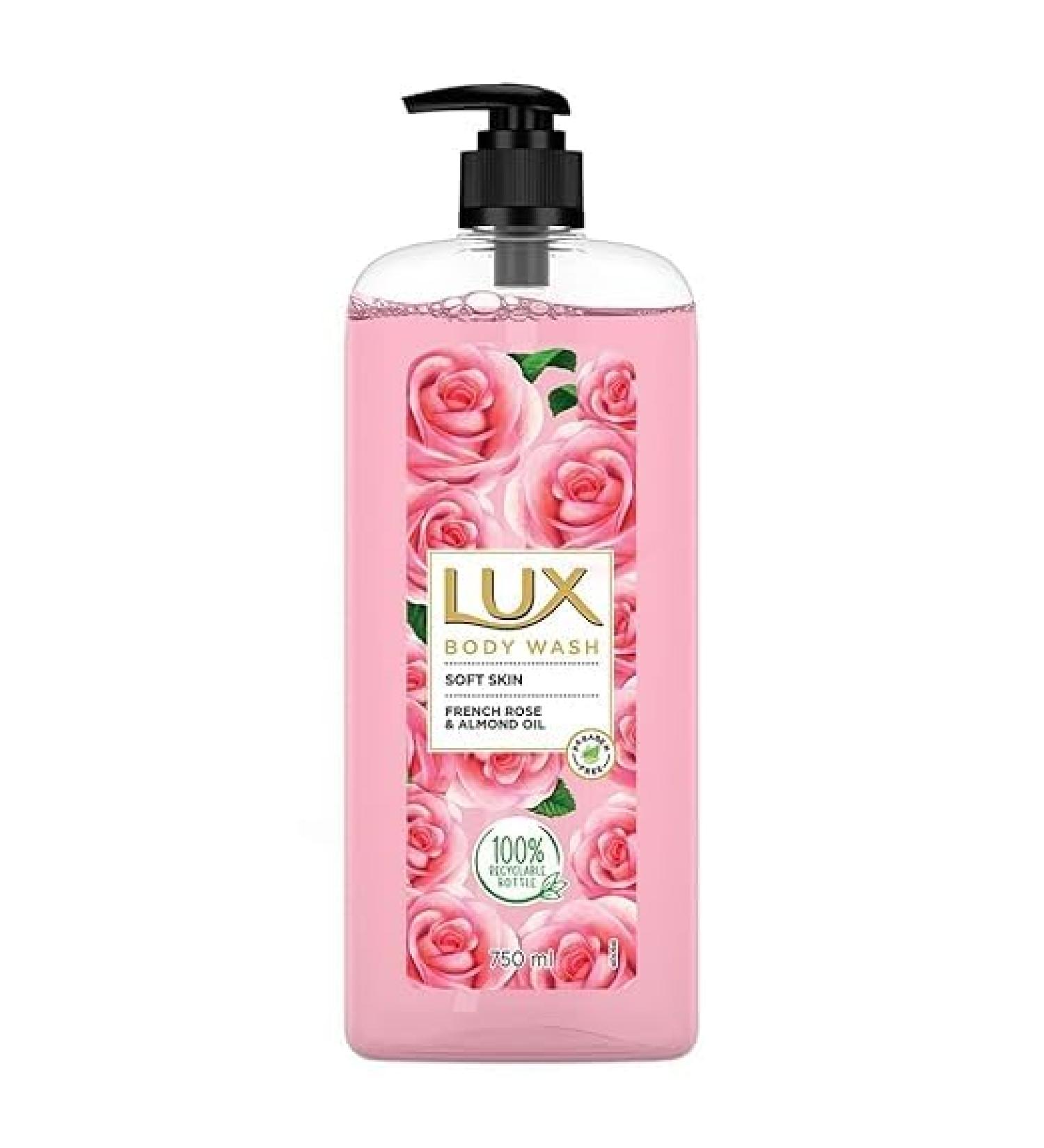 Buy Body Wash Soft Skin - French Rose & Almond Oil - XL 750ml Pump Bottle | Glycerine Paraben Free Extra Foam - Long Lasting Fragrance - International Shipping - Buy Online on GoSupps.com