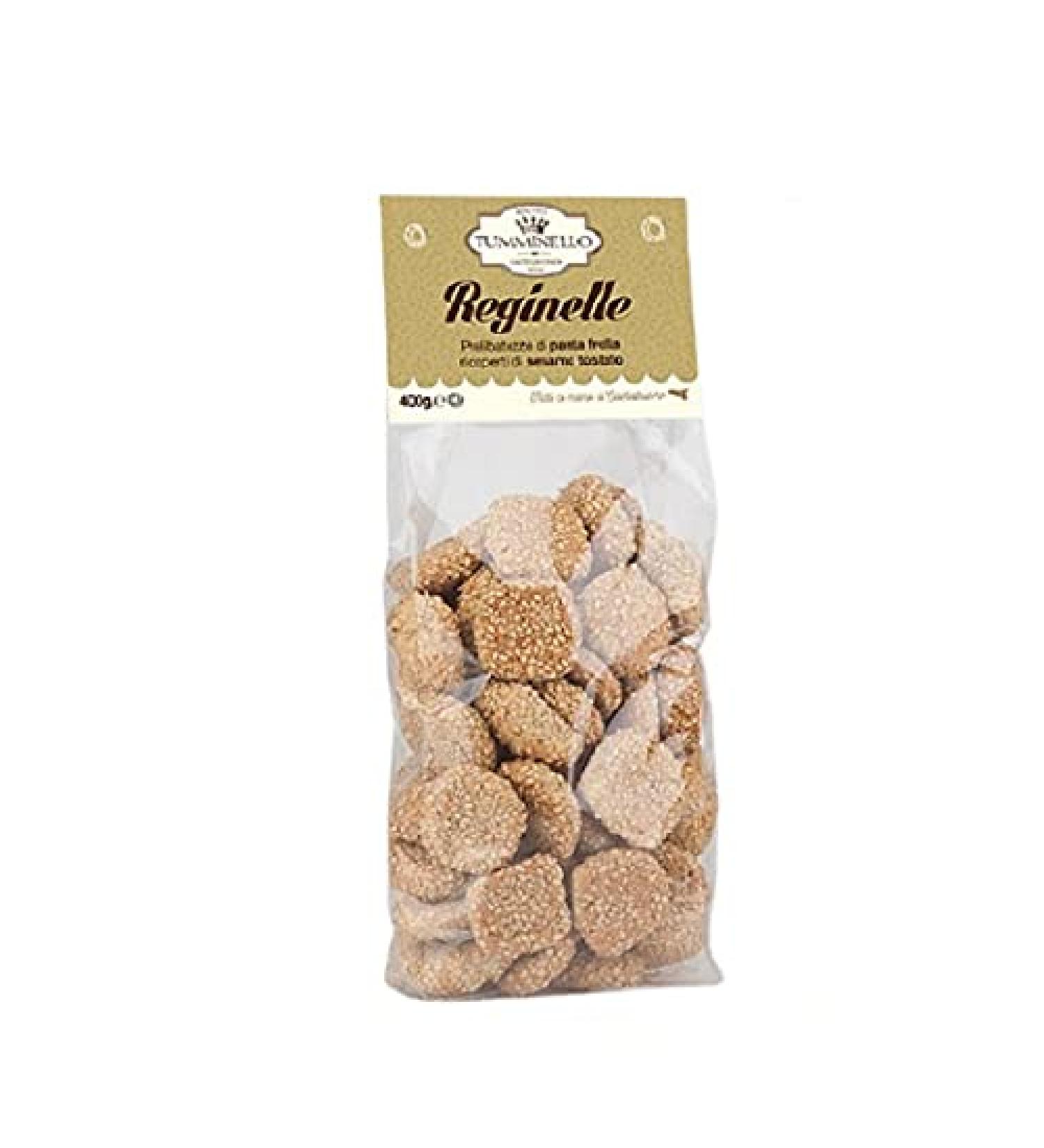 Nelson Sicily Sicilian Reginelles Pastafrolla Cookies Covered with Roasted Sesame Tumminello 250g By Nelson Sicily