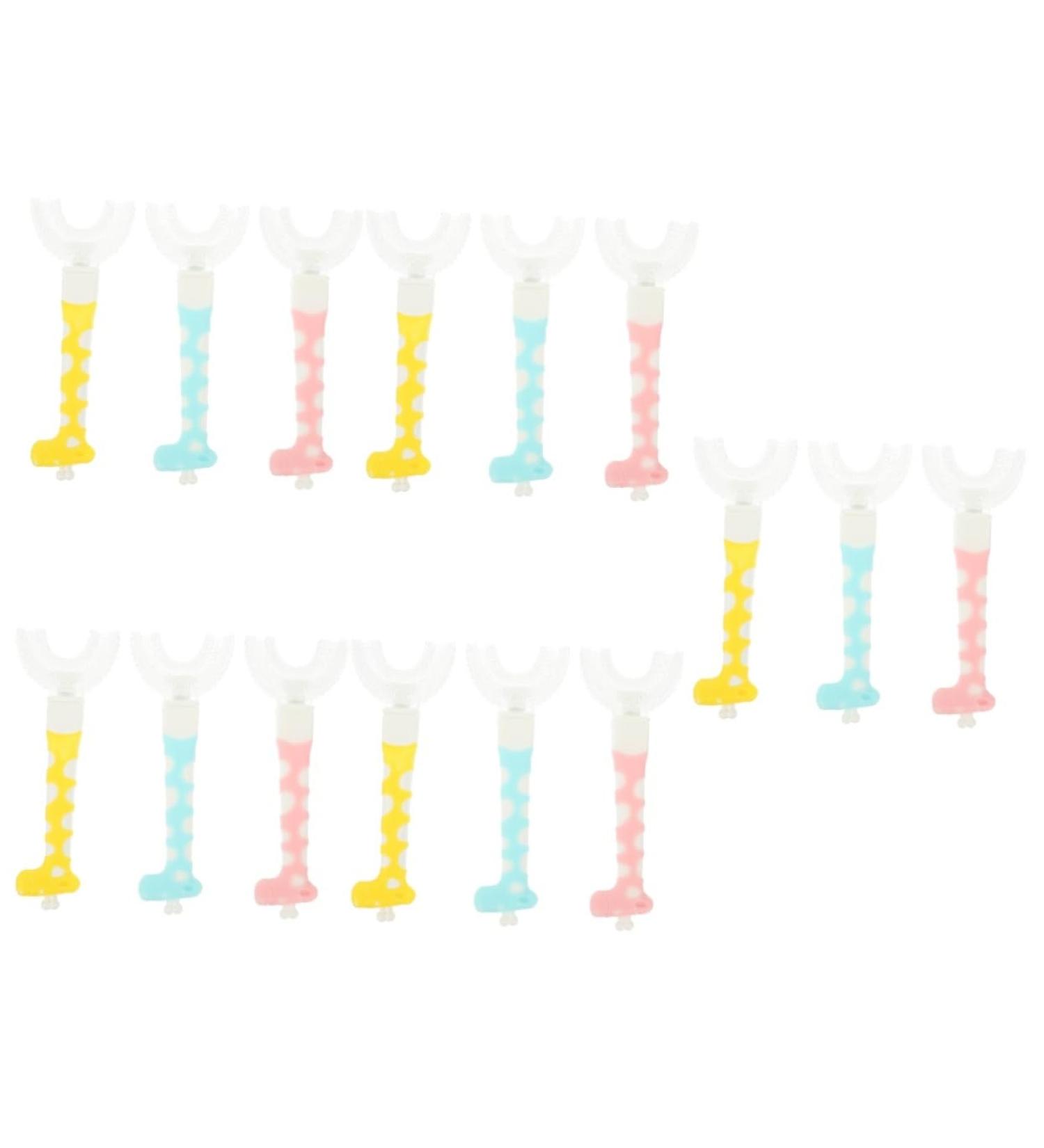 Buy Minkissy Kids U-Shaped Silicone Toothbrush - 15pcs Soft Cartoon Design Food Grade Safe for International Shipping - Buy Online on GoSupps.com