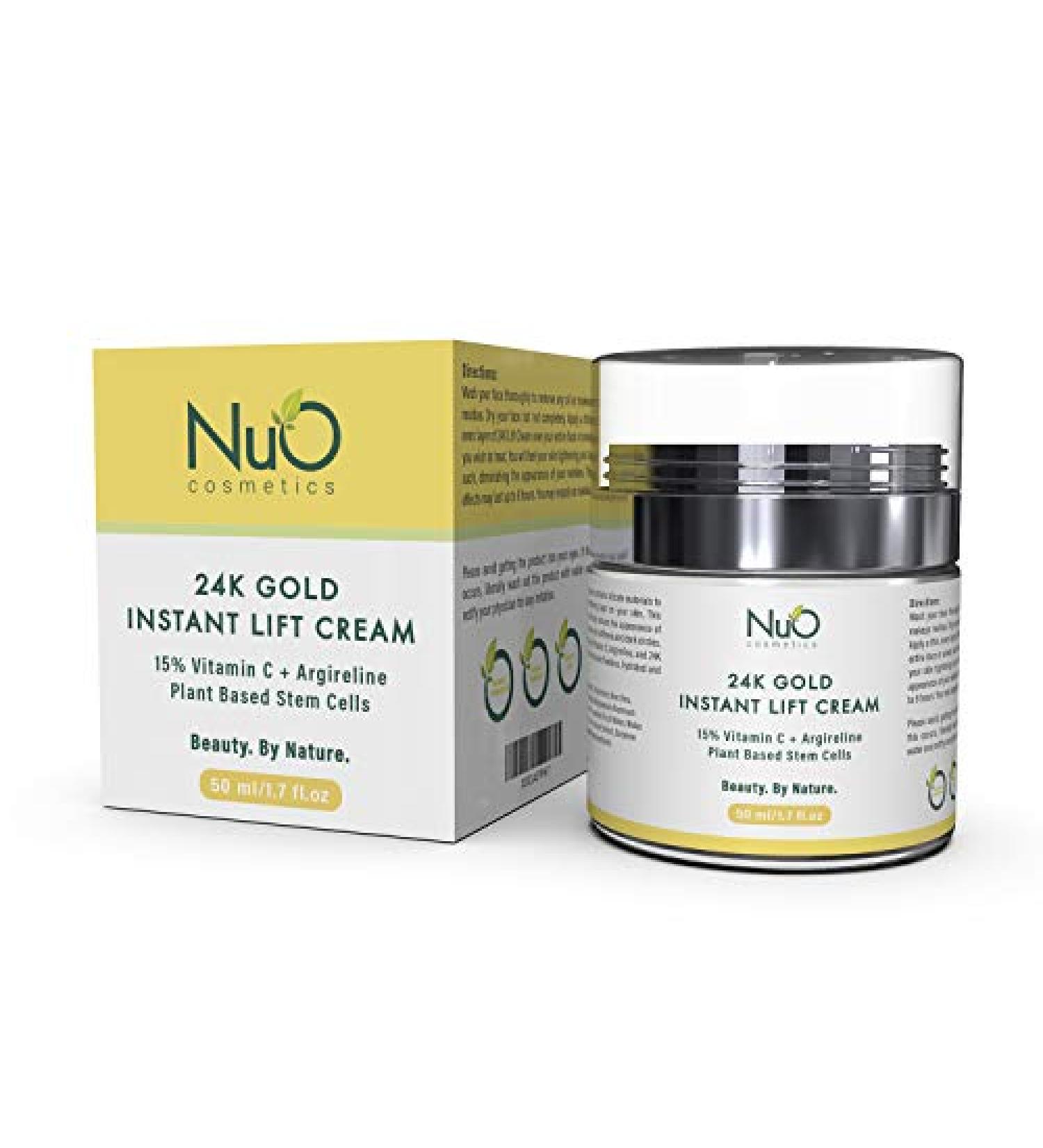 Nuorganic 24K Gold Instant Lift Face Cream with Plant Stem Cells & Vitamin C - Anti Aging Moisturizer - Vegan & Cruelty Free (1.7 fl Oz) - Buy Online on GoSupps.com
