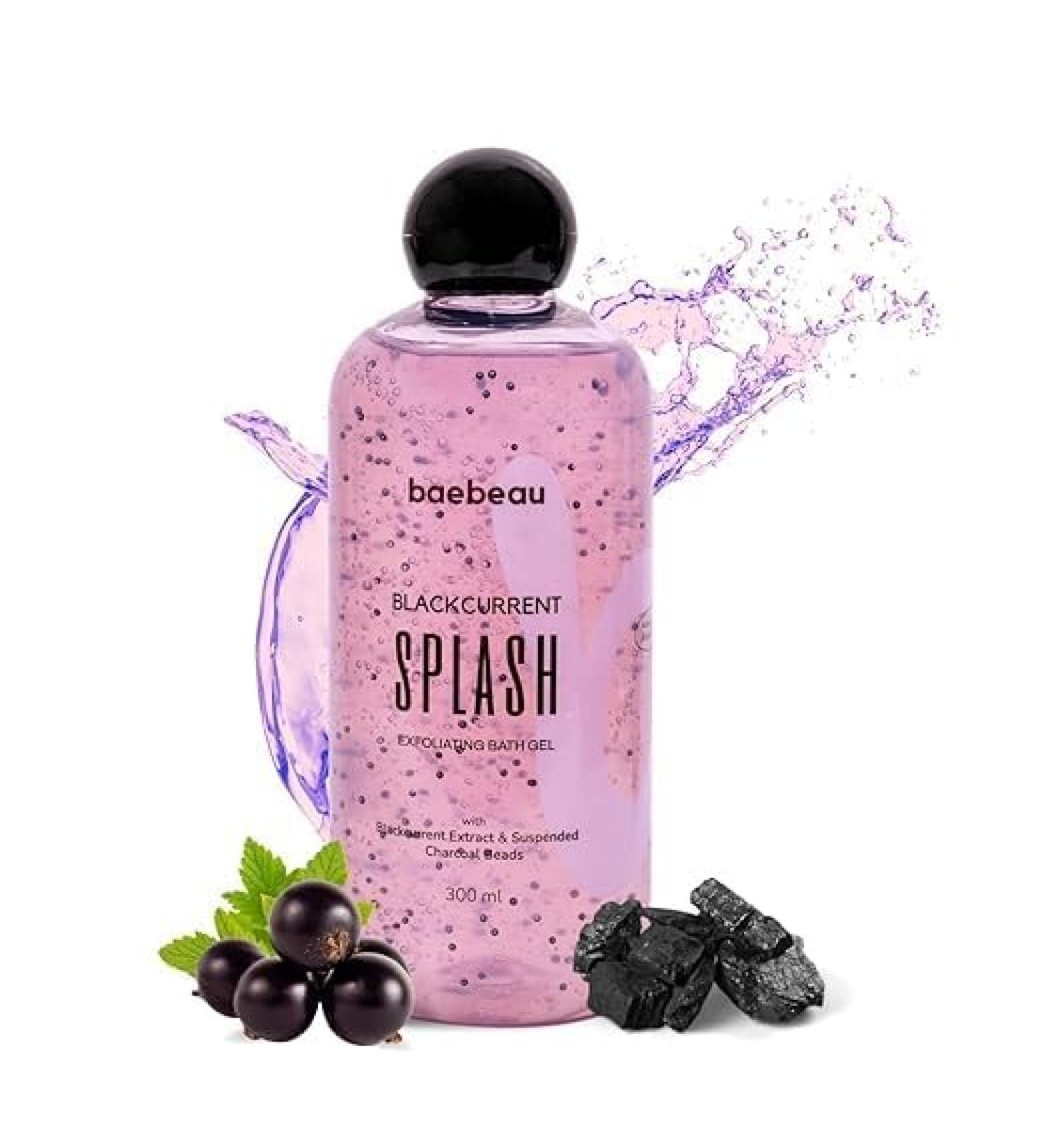 Buy Blackcurrant Splash Exfoliating Body Wash & Shower Gel for Men & Women - 300ml | Gentle Exfoliation with Charcoal Beads | Smooth Skin - Buy Online on GoSupps.com