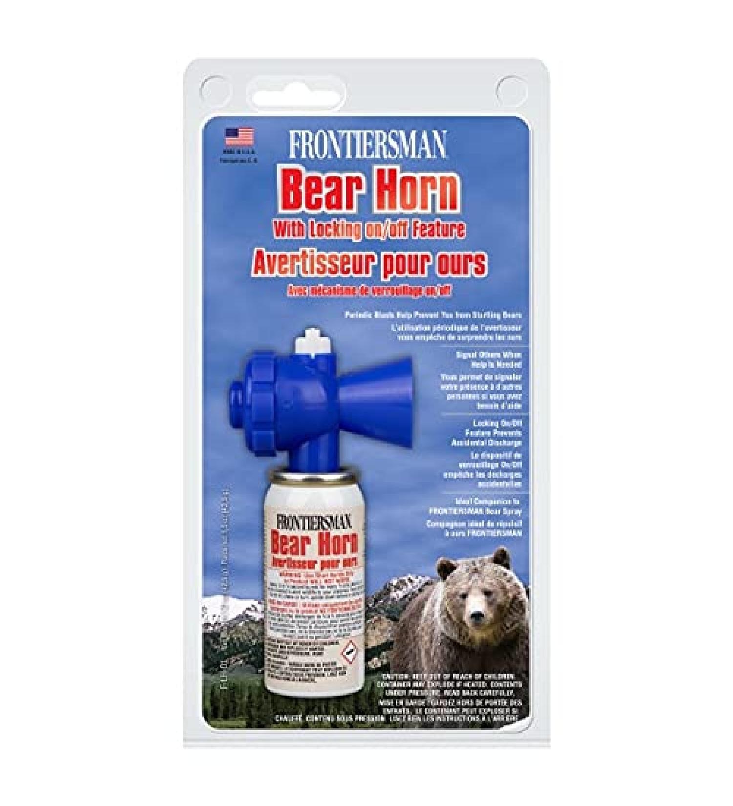 Frontiersman Bear Horn Sabre with Locking on/Off Feature 115dB Horn Compact 60-  Second Bursts - Buy Online on GoSupps.com