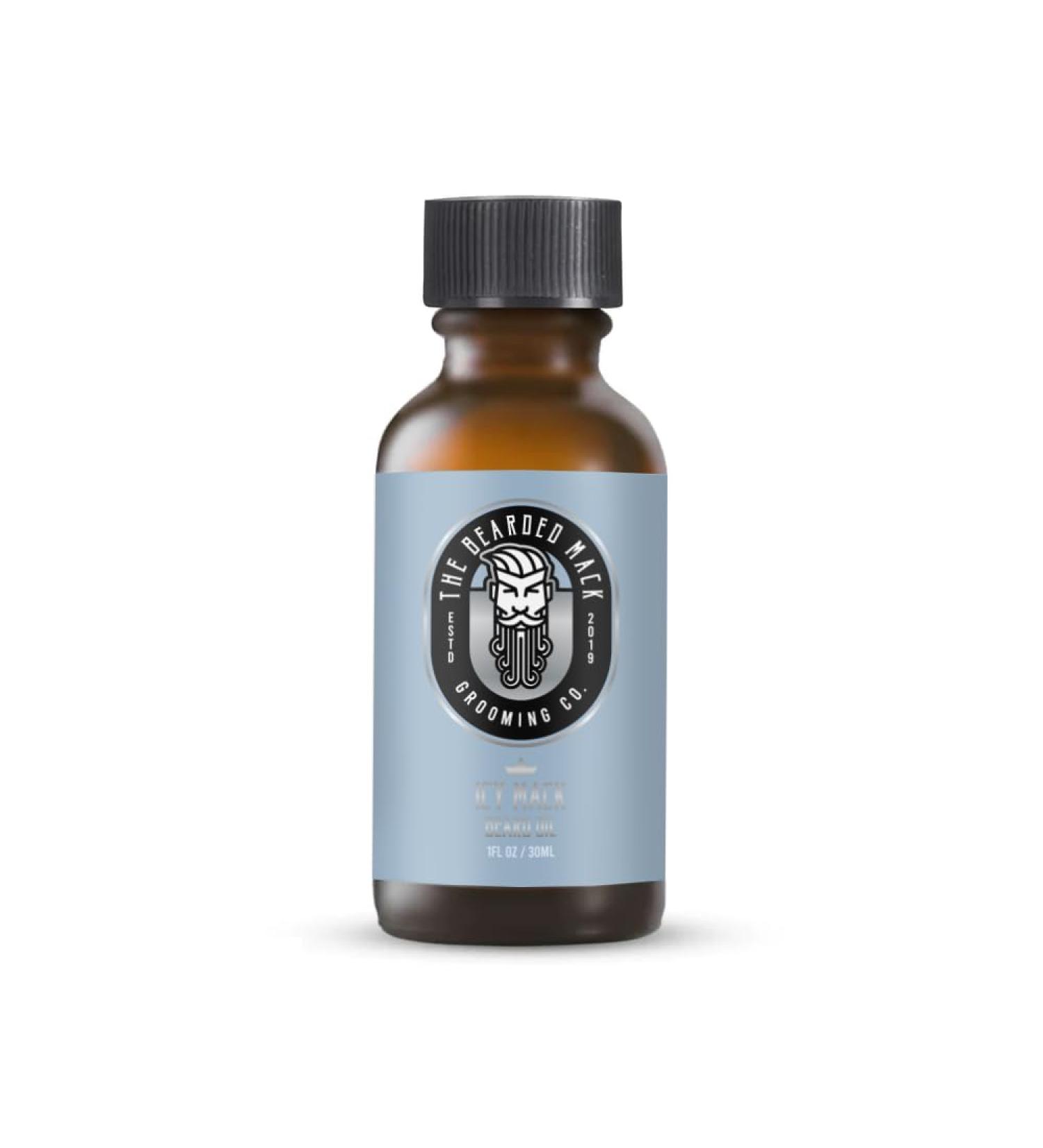 Bearded Mack Premium Beard Oil - The Icy Mack | Peppermint Eucalyptus & Tea Tree | Softens Reduces Itch & Promotes Growth | Handcrafted in the USA 1 oz - International Shipping Available - Buy Online on GoSupps.com