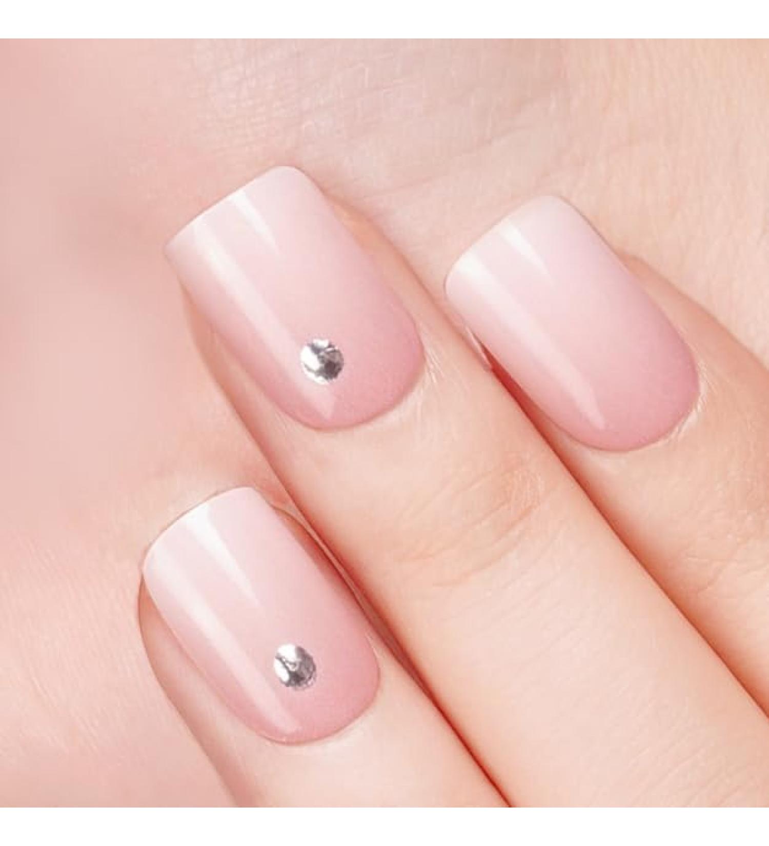 Danni & Toni Half Hardened Gel Nail Foils - Blassrosa Color Mixture with Silver Points | Self-Adhesive UV Gel Nail Wraps - 28 Stickers for Stunning Nail Designs - Buy Online on GoSupps.com