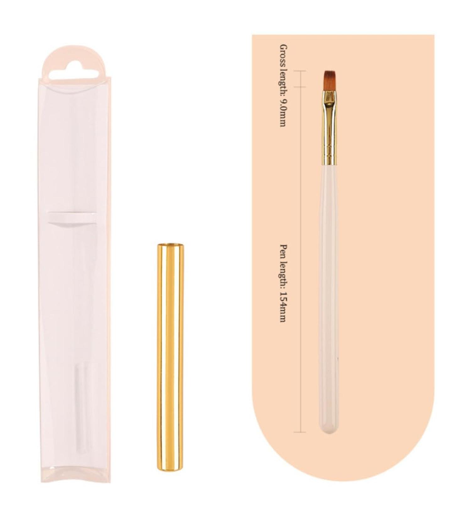 Japanese White Gold Rod Nail Pen Set - 12 Sizes Nail Brush Pen Set for Manicure