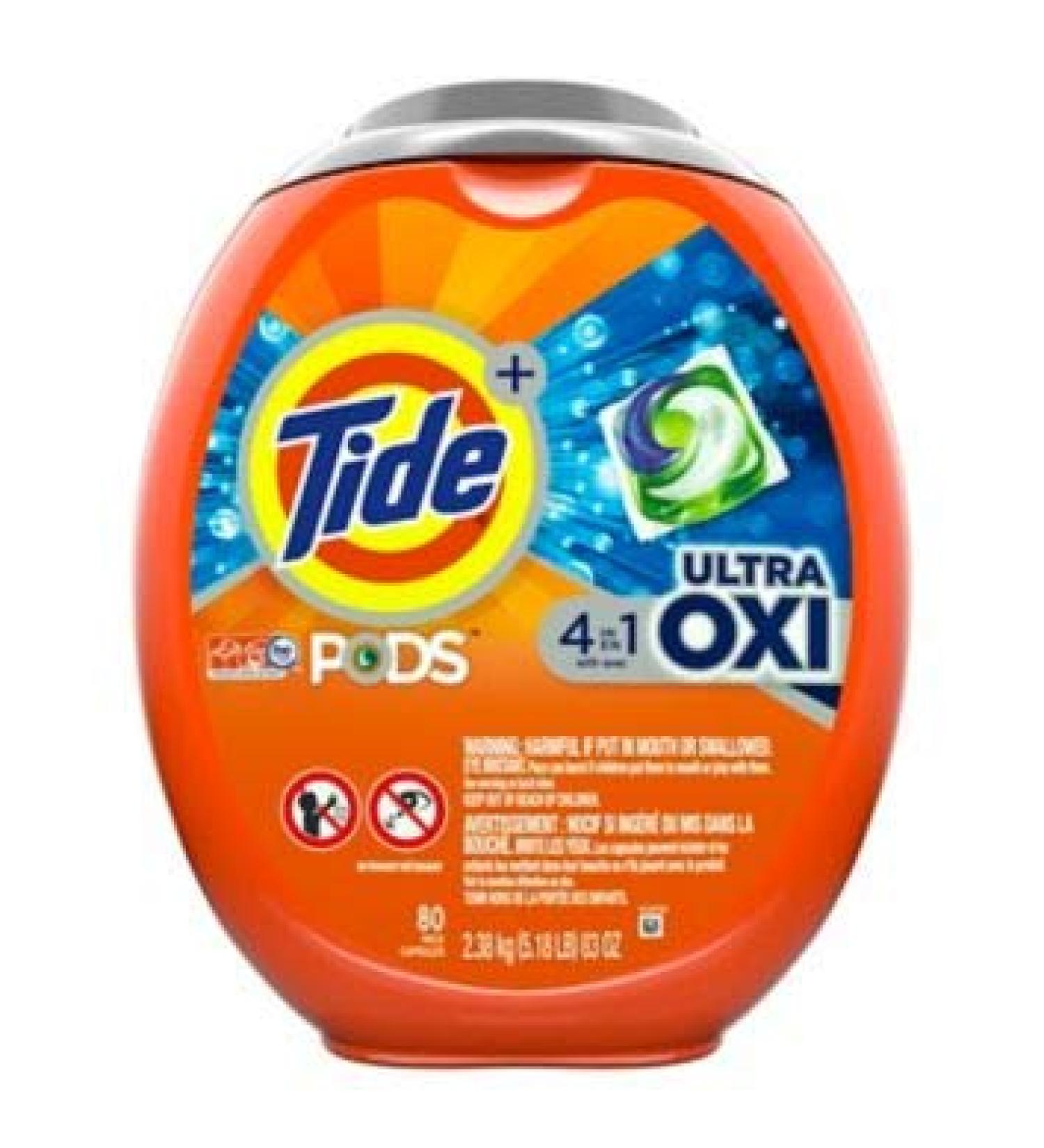 Tide PODS Ultra OXI Liquid Detergent Pacs 80 ct.ES