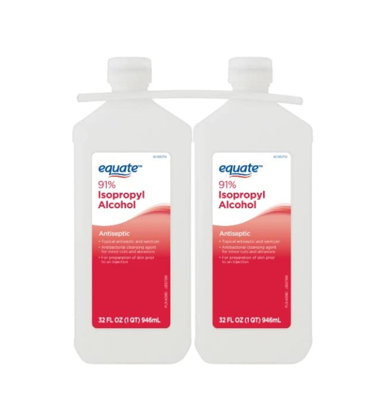 Equate 91% Isopropyl Alcohol Liquid Antiseptic 32 fl oz Twin Pack - Buy Now - Buy Online on GoSupps.com