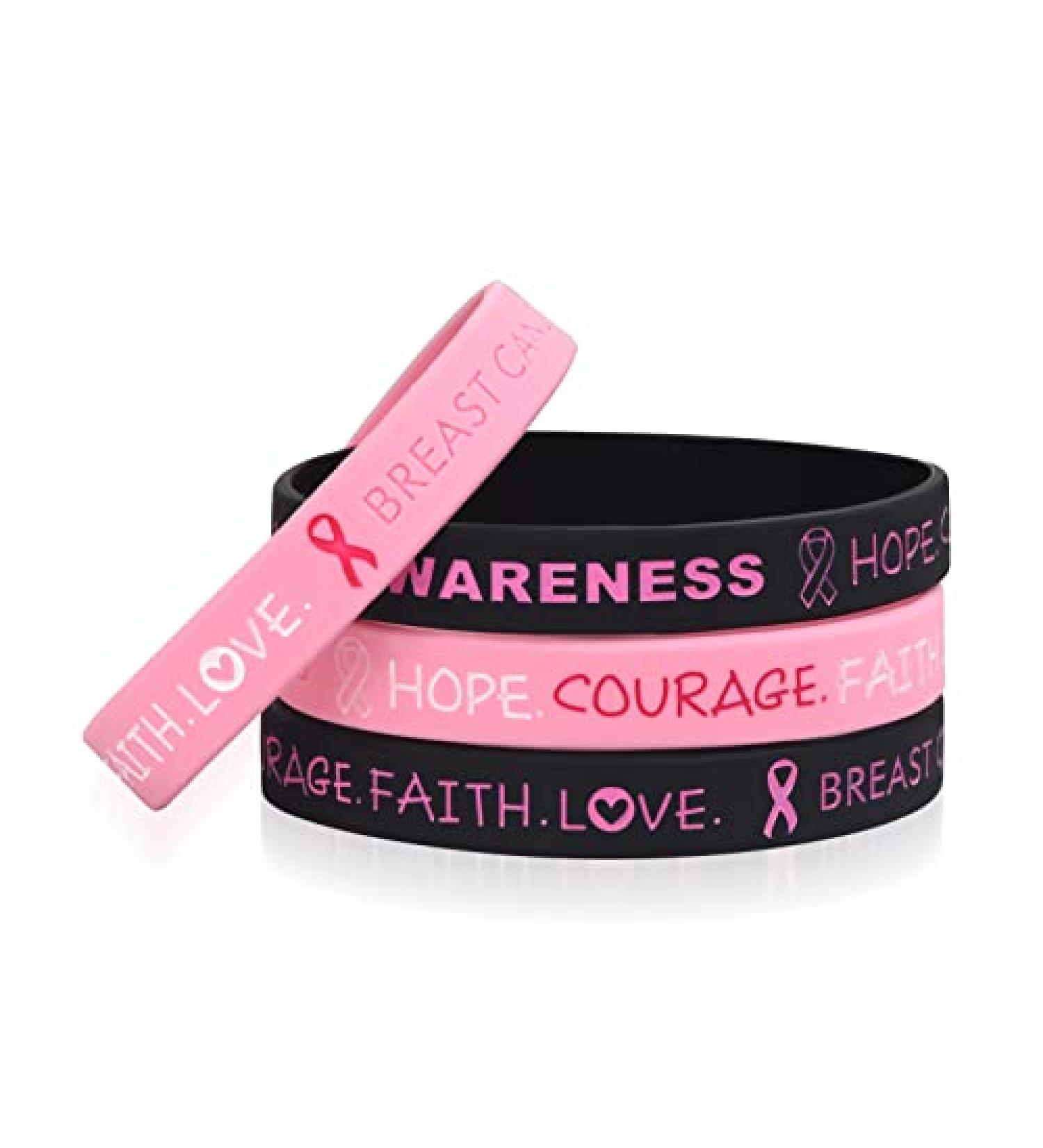 5 Pack LuxglitterLin Sport Medical Alert ID Silicone Bracelet - Breast Cancer Awareness Wristbands - Buy Online on GoSupps.com