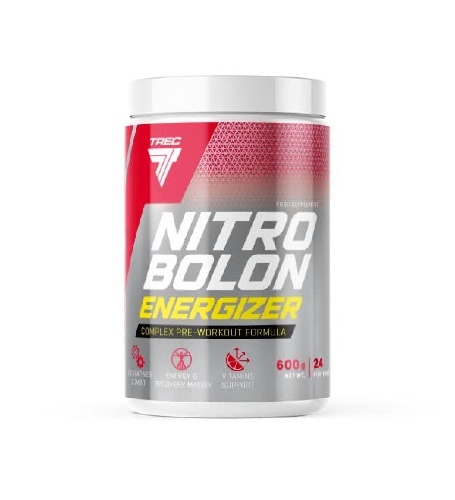 Trec nutrition nitrobolon energy 1 Pack x 600g - pre workout - creatine - amino acid: bcaa taurin and arginine - no supplement - caffeine - energy (tropical)