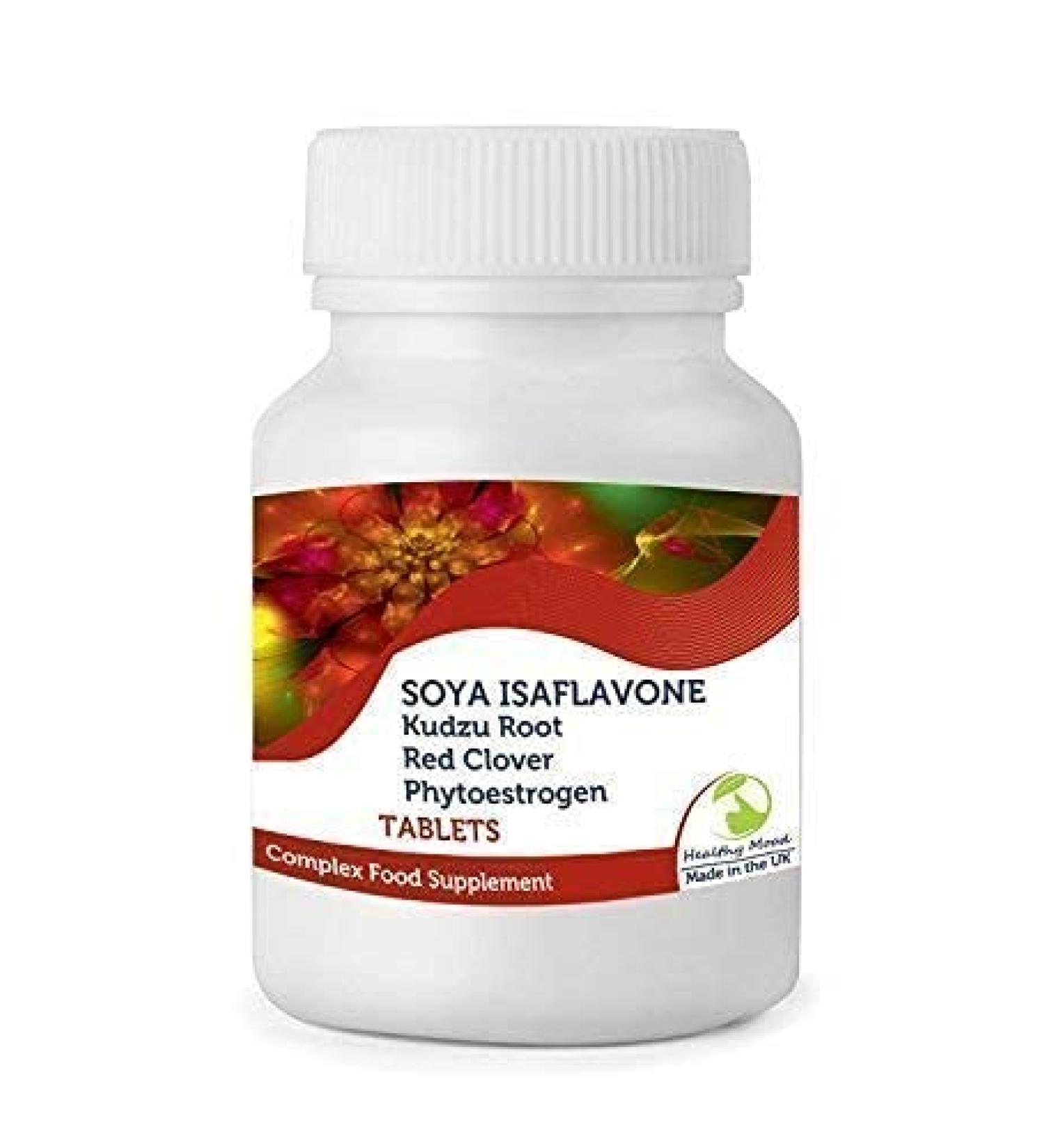 Pure Natural SOYA Isaflavone Kudzu Root Red Clover Complex Vitamins Phytoestrogen Health Food Supplement 30 Tablets Pills Nutrition Supplements Britain Quality in Bottlles HEALTHY MOOD UK 30 count (Pack of 1)