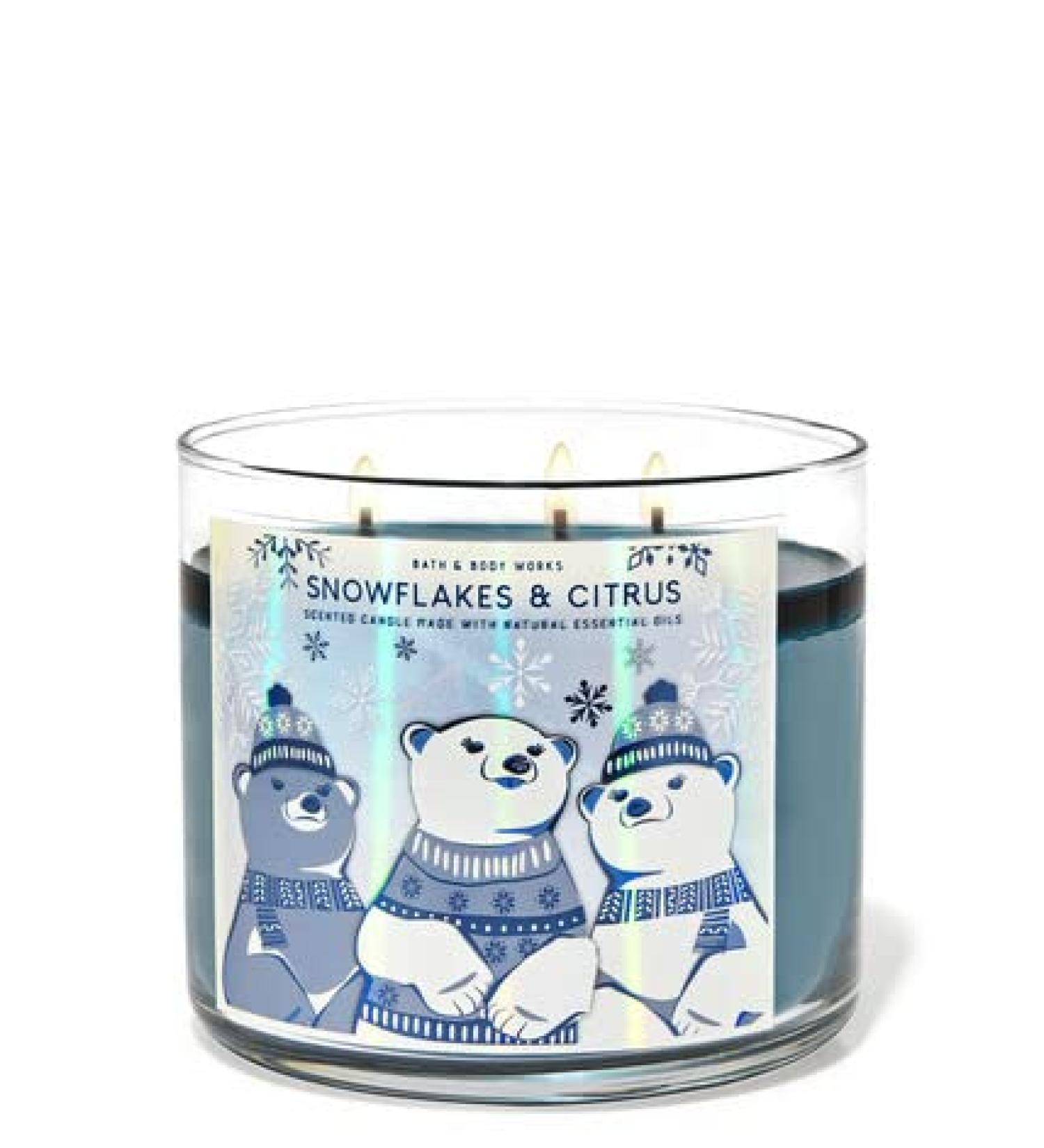 Snowflakes & Citrus 3 Wick Candle 14.5 oz / 411 g