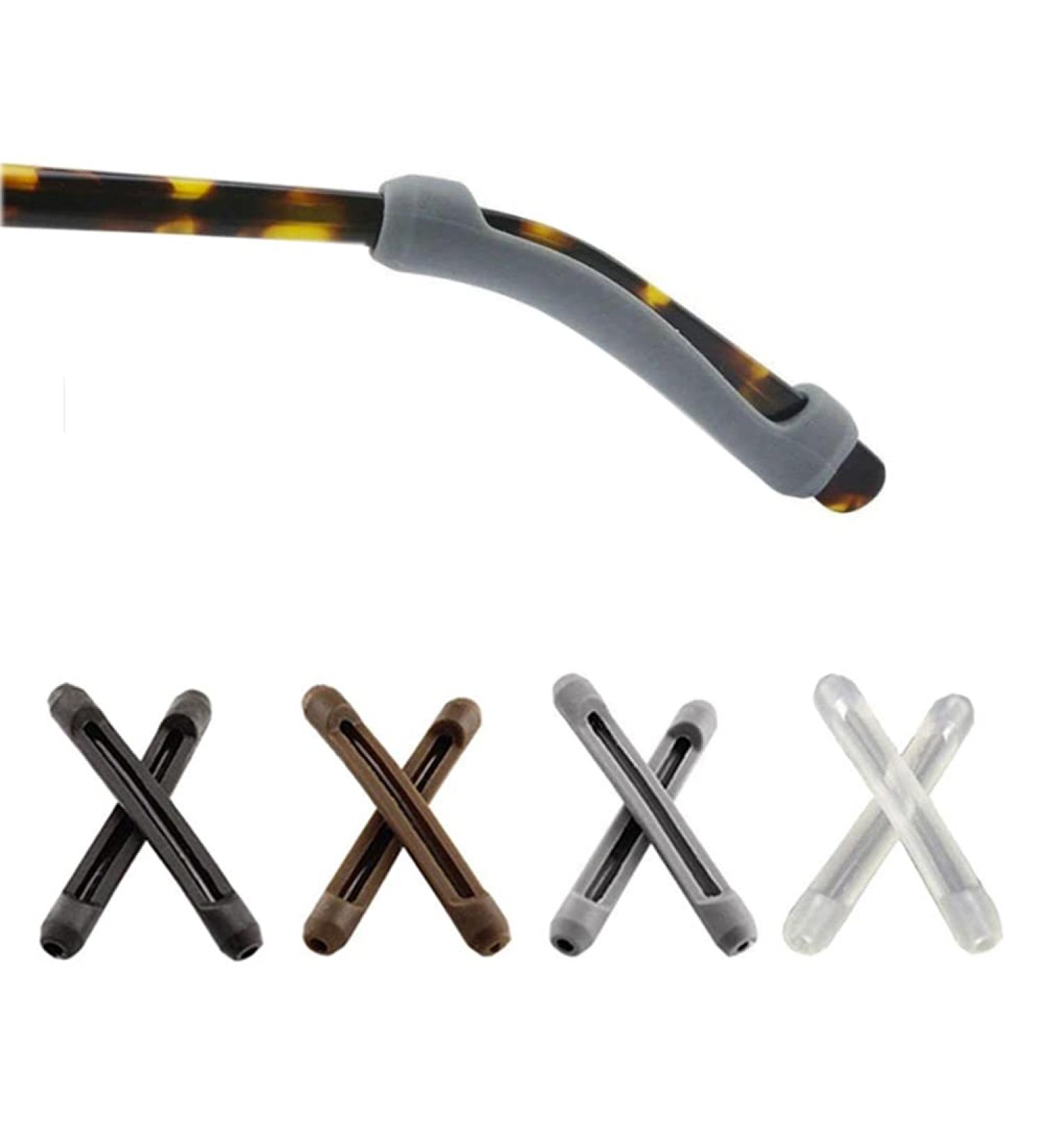 Cretty-Meet 4 Pairs Eyeglasses Temple Tips Sleeve Retainer Soft Silicone Anti-Slip Elastic Comfort Glasses Retainers for Sunglasses and Glasses Eyewear (Black Clear Grey Brown) - Buy Online on GoSupps.com