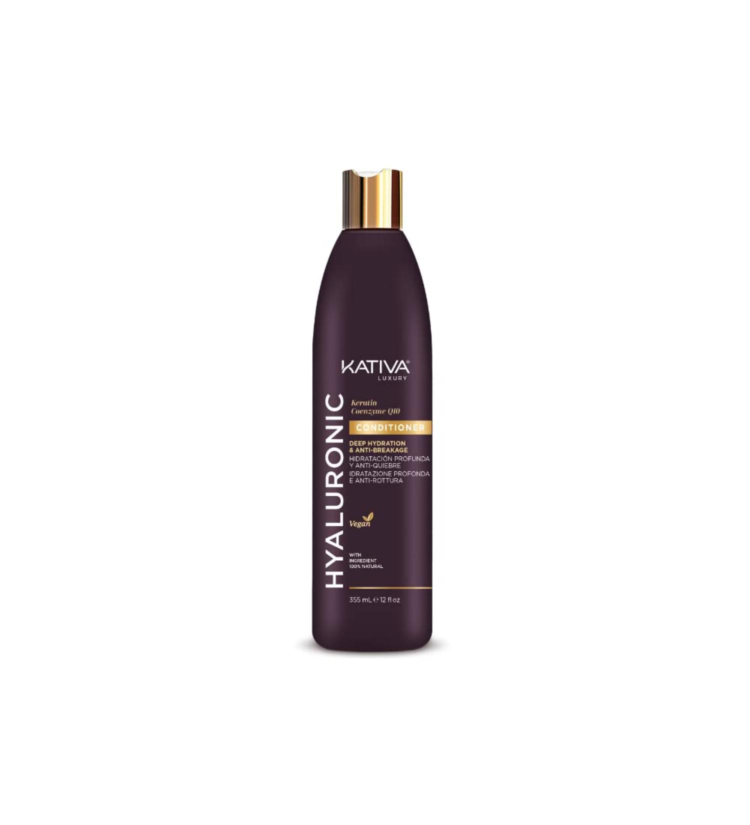 Plus Cosm tica Kativa Luxury Conditioner Hyaluronic acid Keratin Coenzyme Q10 Strengthens and deeply hydrates vegan formula recycled packaging for daily use Contents 355 ml - Buy Online on GoSupps.com