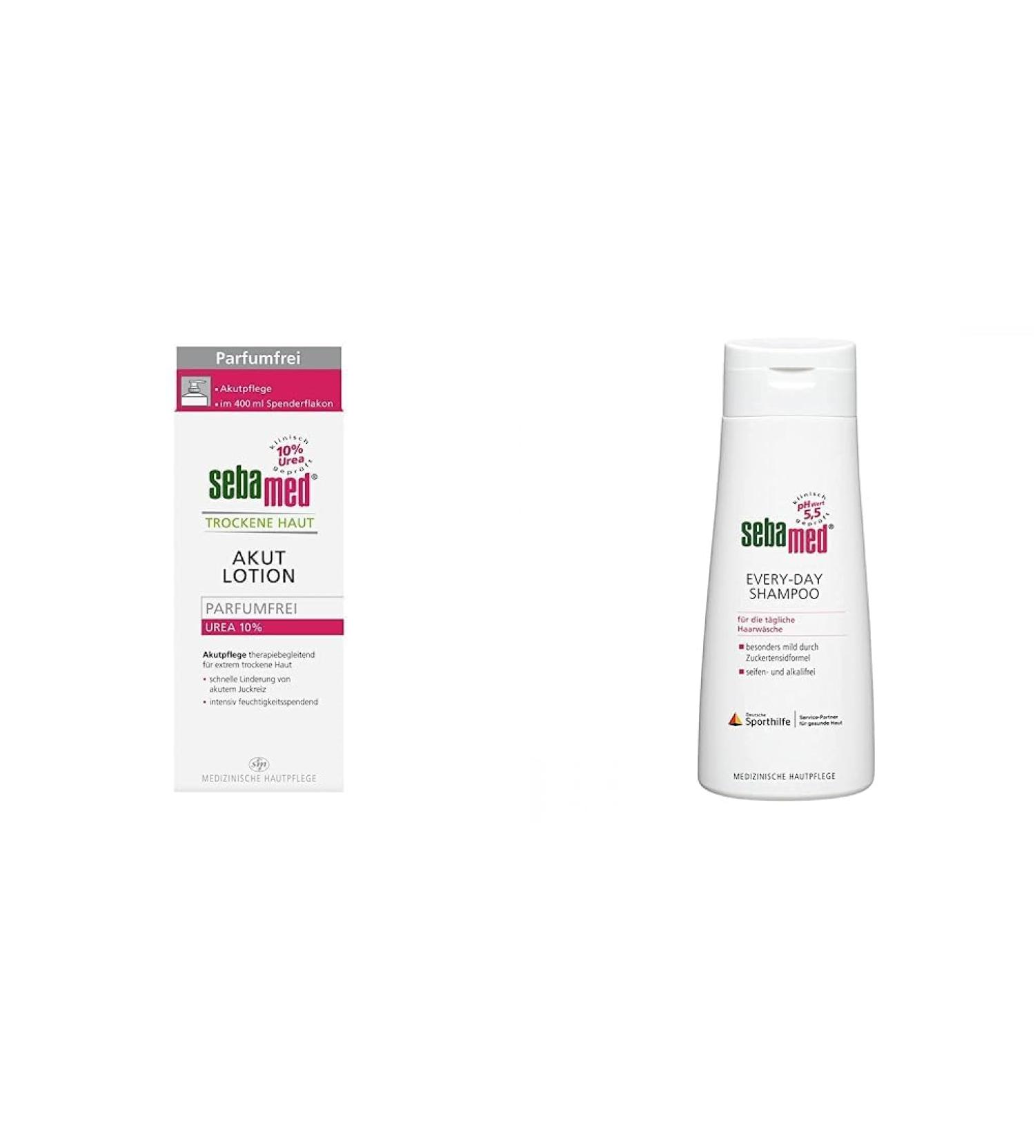 Sebamed Urea Acute 10% Lotion & Everyday Shampoo Bundle - Perfume-Free 200ml & 400ml for Men & Women - International Shipping Available - Buy Online on GoSupps.com