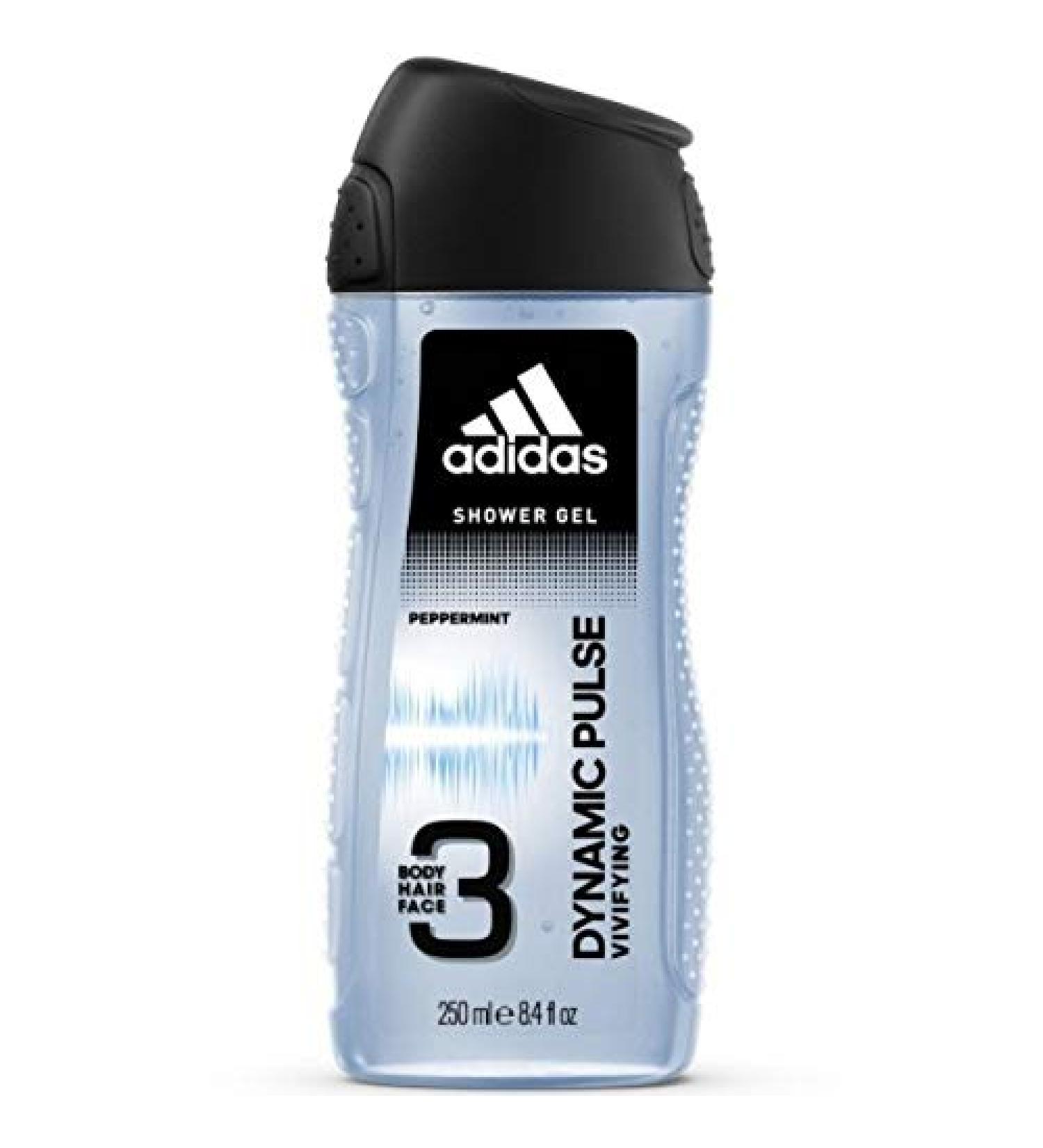 adidas adidas Men's Dynamic Pulse 3-in-1 Shower Gel Pack (Body Hair Face) 250ml