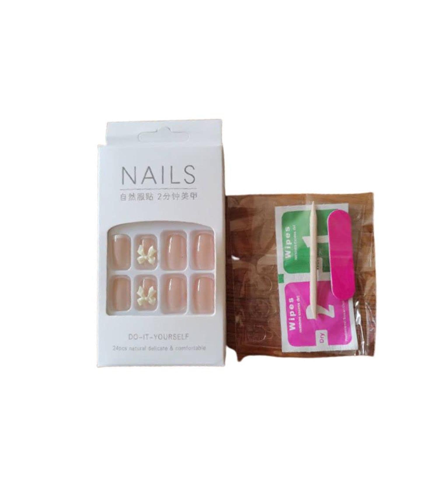 3D Manicure Accessories Fake Nails Nail Model Nail Patch Engraved Bow Polish Ornament Acrylic Nail Design Butterfly-shape Resin Nail Art(B) - Buy Online on GoSupps.com