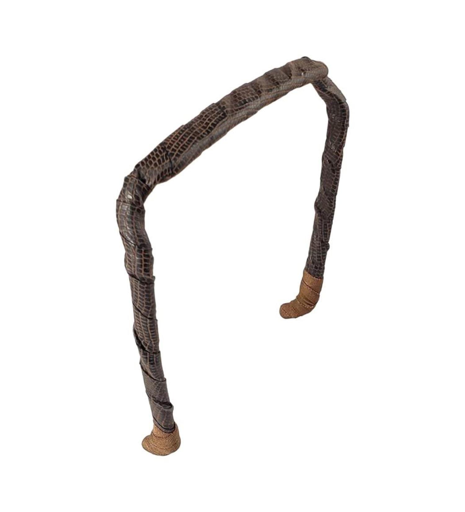 Zazzy Bandz Original Fit Dark Brown Faux Leather Headband for Curly Thick Hair - Buy Online on GoSupps.com