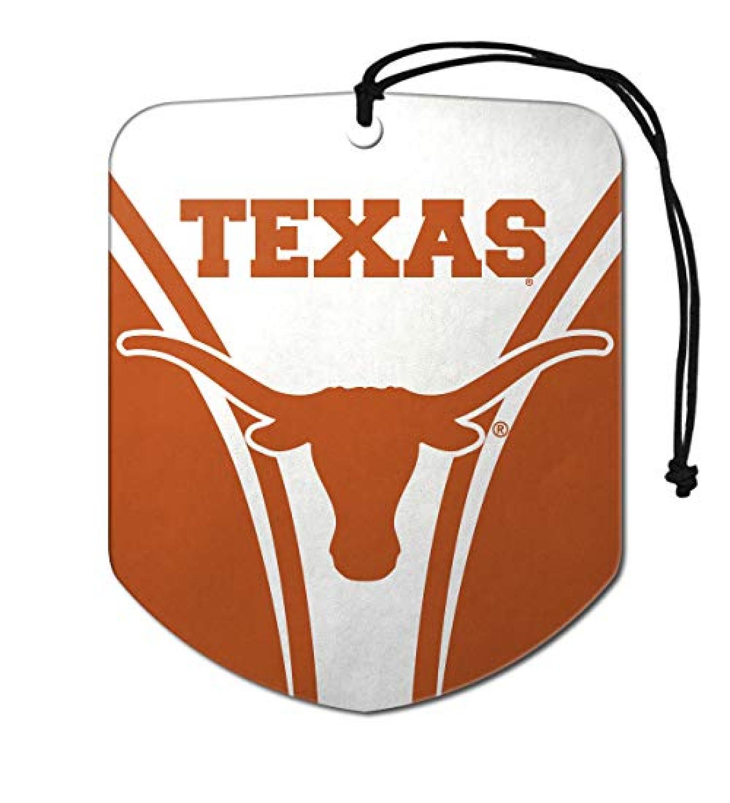 FANMATS NCAA Unisex-Adult 2 Pack Hanging Car Air Freshener, Team Design - 3.5in x 3in Texas Longhorns One Size Team Color