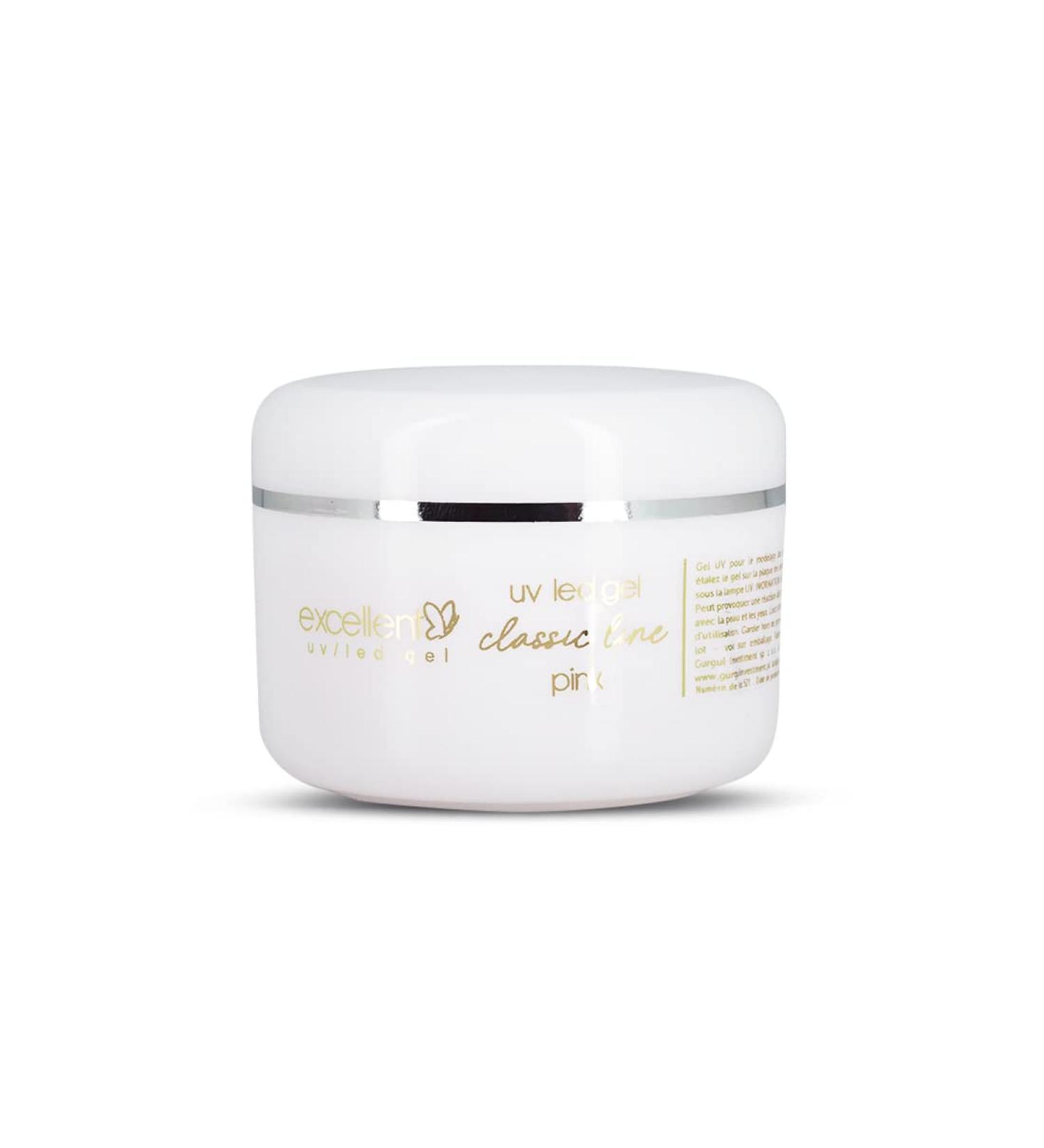 Excellent Gel UV Monophase 3 en 1 Rose 50 g Base Construction Finition Classic Line - Excellent