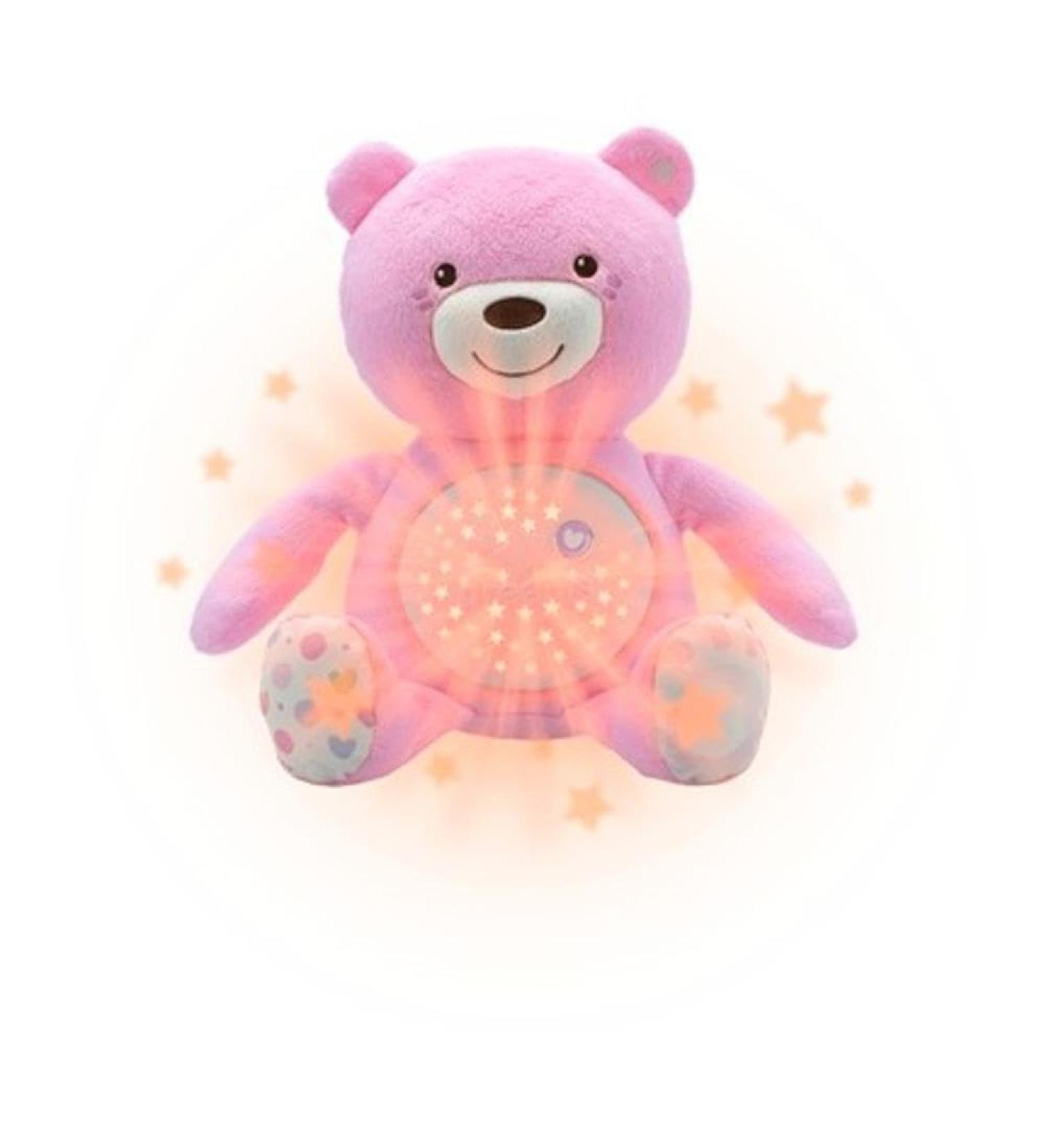 Chicco First Dreams Teddy Bear with Night Light Pink | Projects Stars Lighting Effects Relaxing Music Calming for Baby