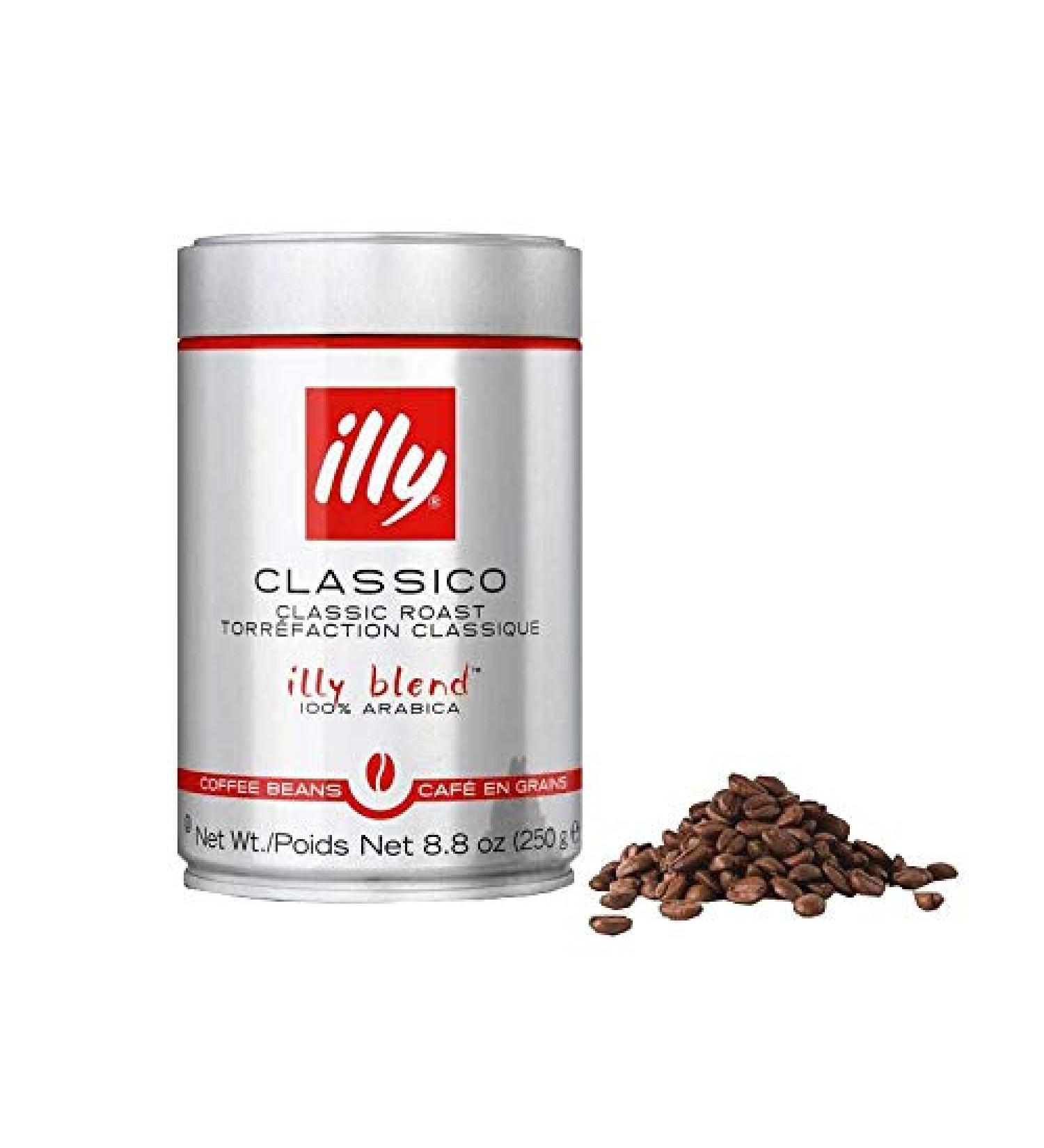 illy Classico Whole Bean Coffee Medium Roast Classic Roast with Notes Of Chocolate & Caramel 100% Arabica Coffee No Preservatives 250g (Pack of 2) Classico Medium Roast 250 g (Pack of 2) - Buy Online on GoSupps.com