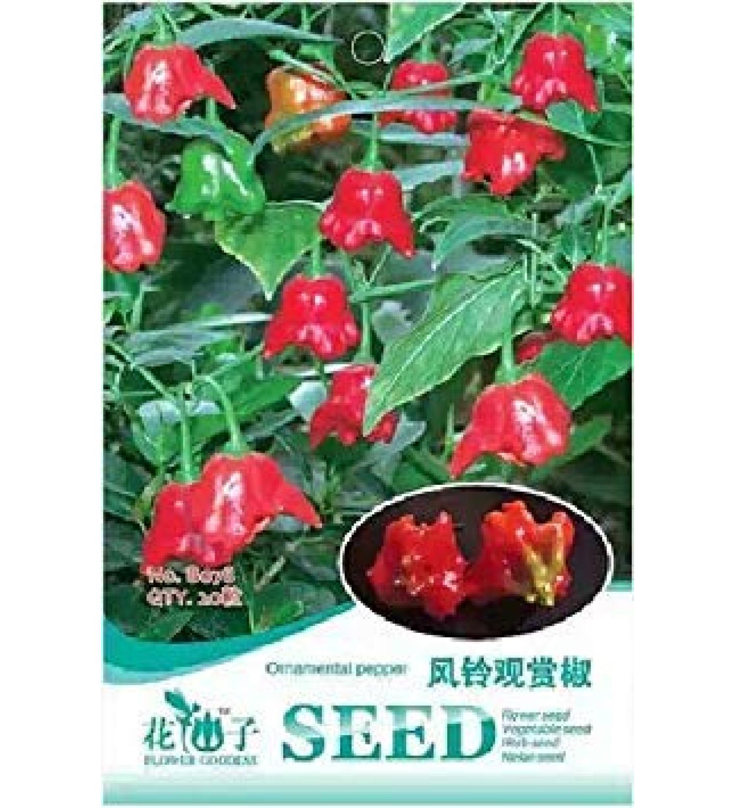Potseed 2018 Anatolian Tulip Ornamental Pepper Seeds Original Pack 20 SeedsPack Aeolian Bell Chili Red Pepper Edible Vegetable B078