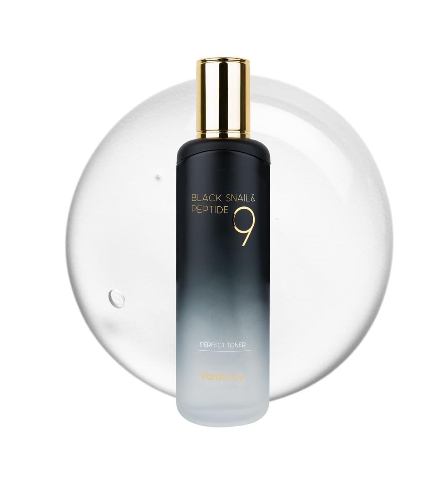 Farmstay Black Snail & Peptide 9 Perfect Toner Snail Mucin Toner for Elastic & Glow Skin Moisturizing & Anti-Aging Smooths & Refine Skin Texutre Korean Skin Care for Women & Men 4.05 Fl. Oz - Buy Online on GoSupps.com