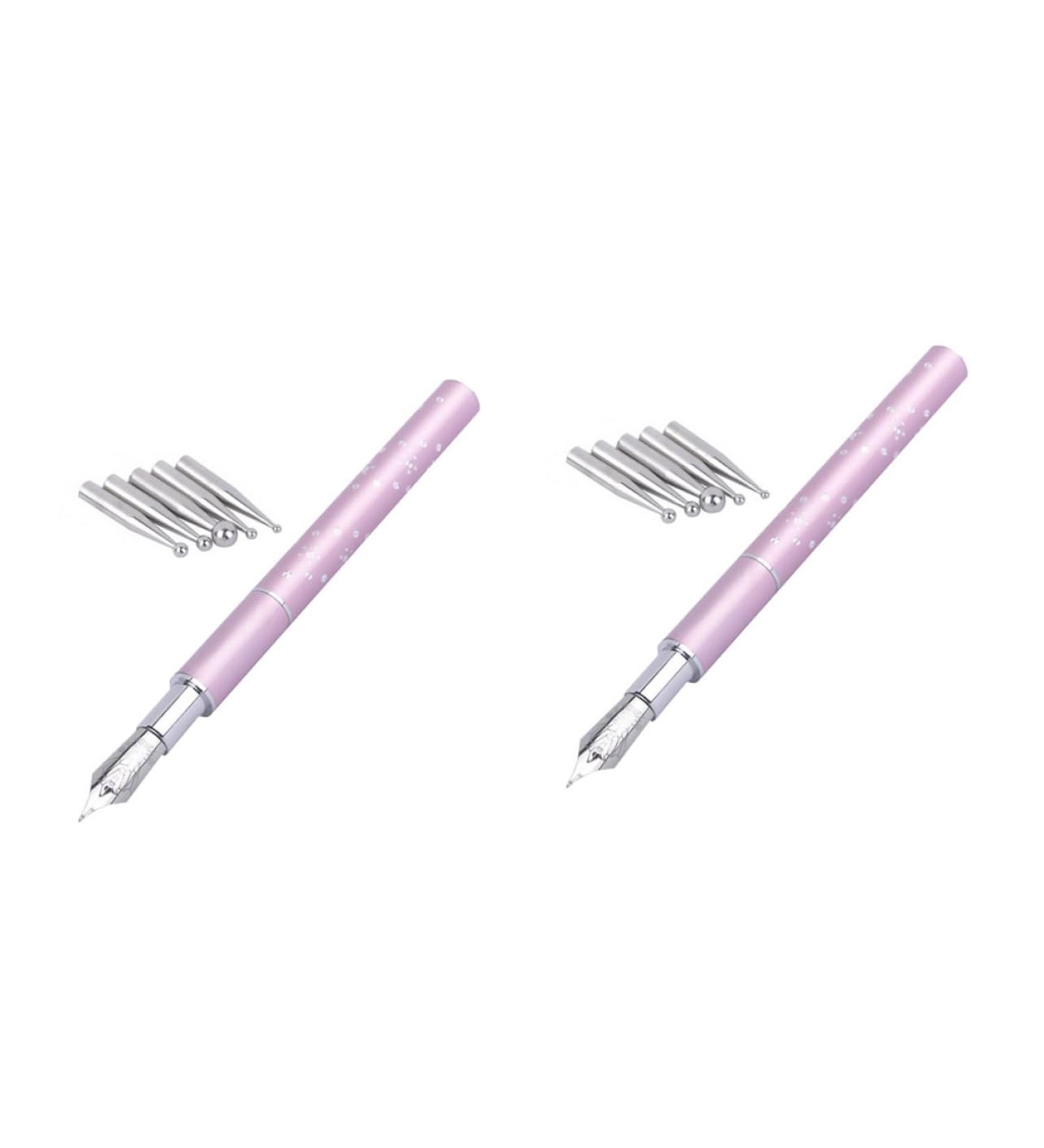 Ipetboom 2 Sets Colored Pen Girls Nail Kit Accessories for Girls Manicure DIY Pens Acrylic Painting Tools Nail Kit for Girls Nail Manicure Kit Pen Kits Line Pen Metal Pink Painted - Buy Online on GoSupps.com