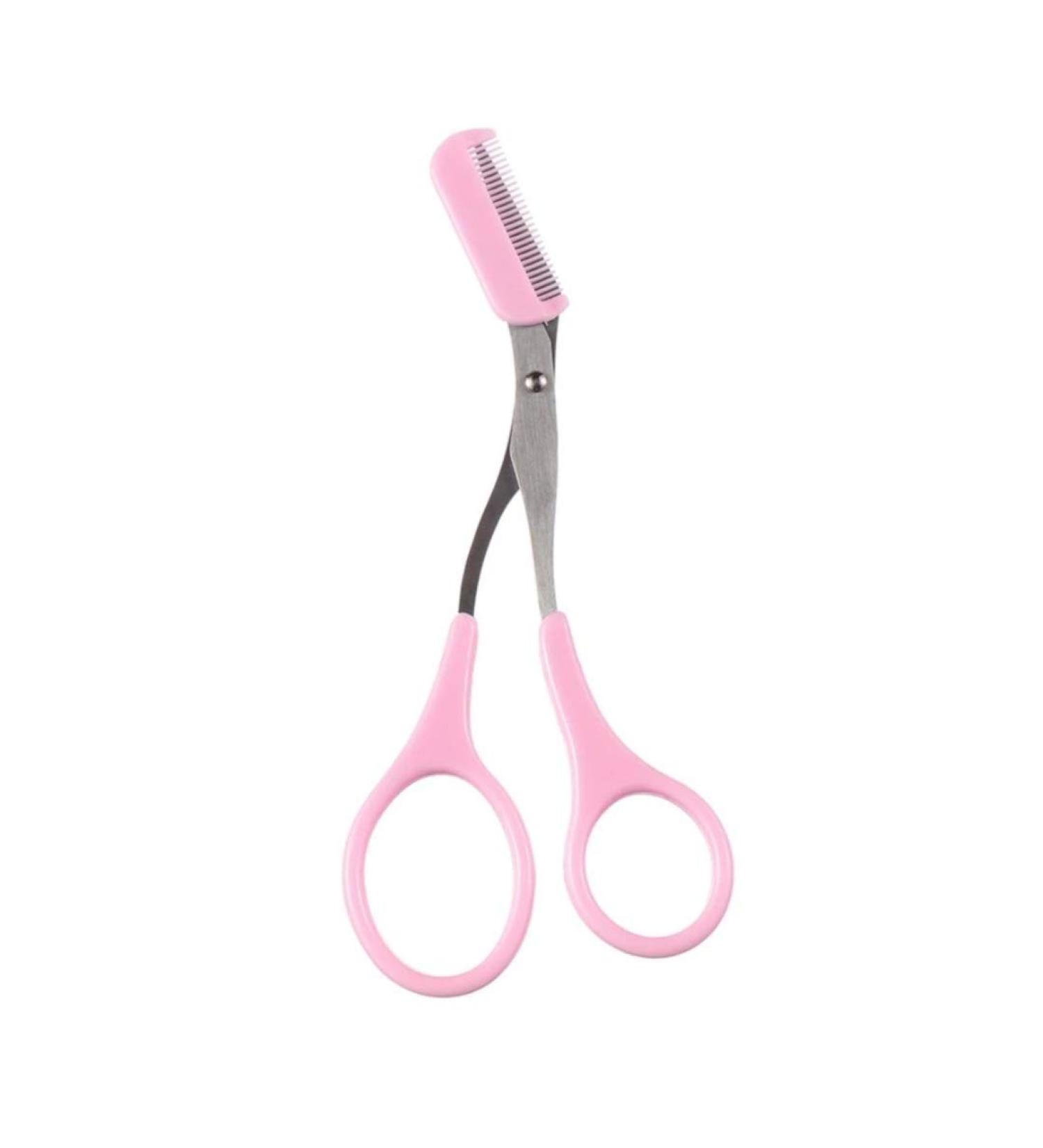 Eyebrow Shaper - Trim Bushy Eyebrows Effortlessly with Scissors & Comb Attachment (PINK) | International Shipping Available - Buy Online on GoSupps.com