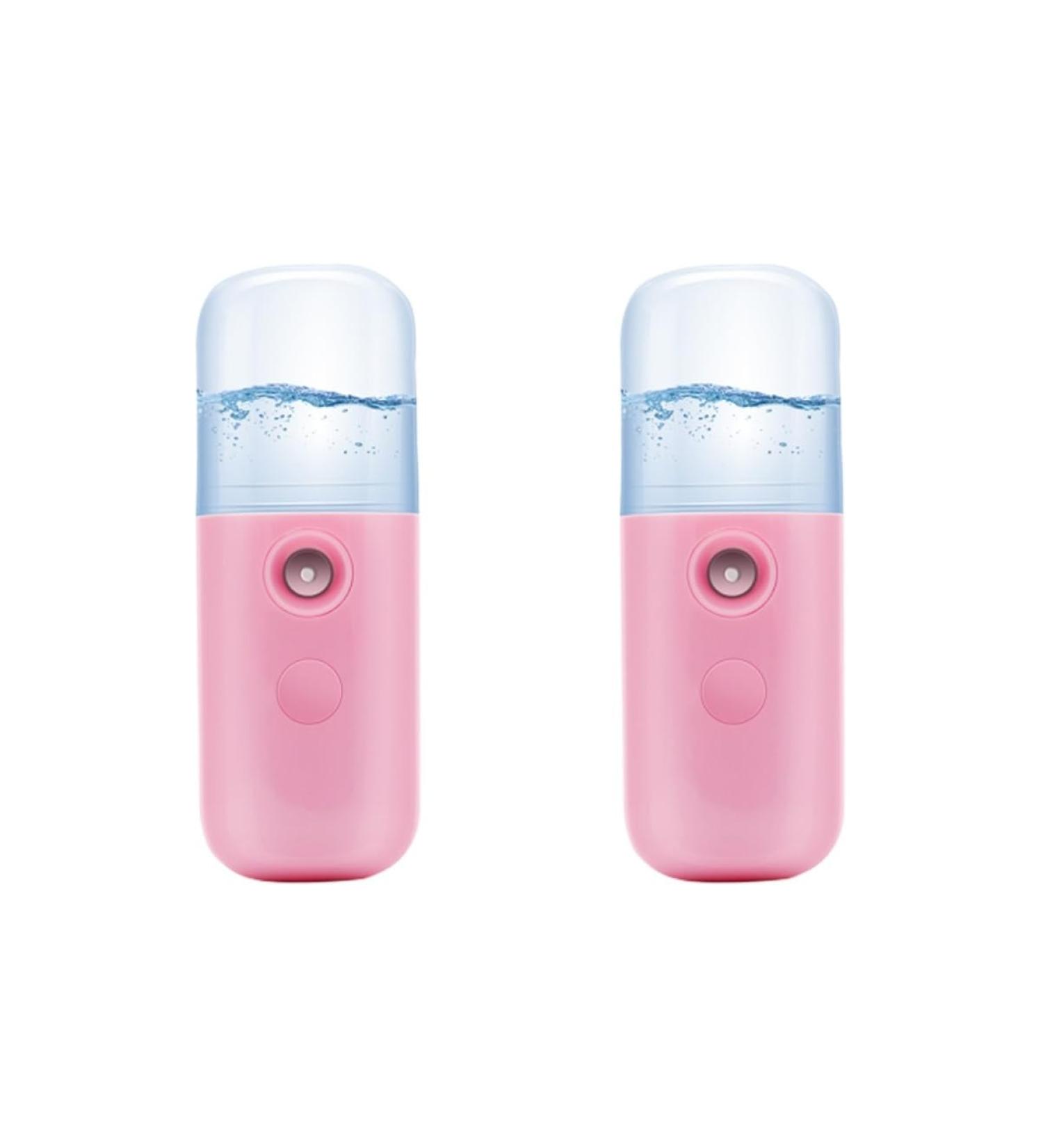 WOONEKY 2pcs USB Charging Steamer Mini Face Steamer Humidifier Face Sprayer Cool Facial Mister Pink - Buy Online on GoSupps.com