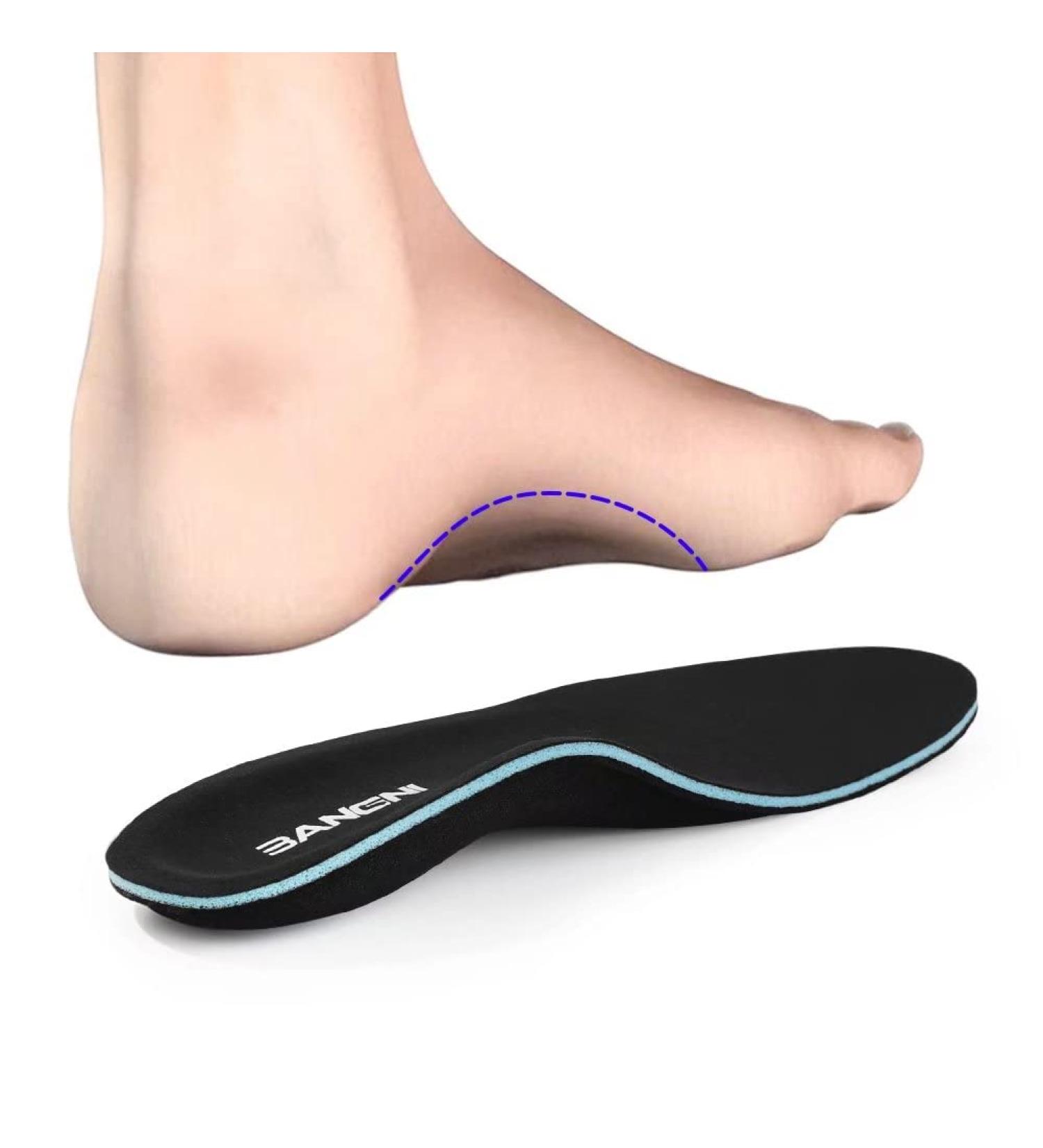 3ANGNI Orthotic Arch Support Insoles for Plantar Fasciitis and Flat Feet - Men and Women Orthopedic Shoe Inserts for Metatarsalgia and Overpronation - UK-8-270MM 107a-black - Buy Online on GoSupps.com