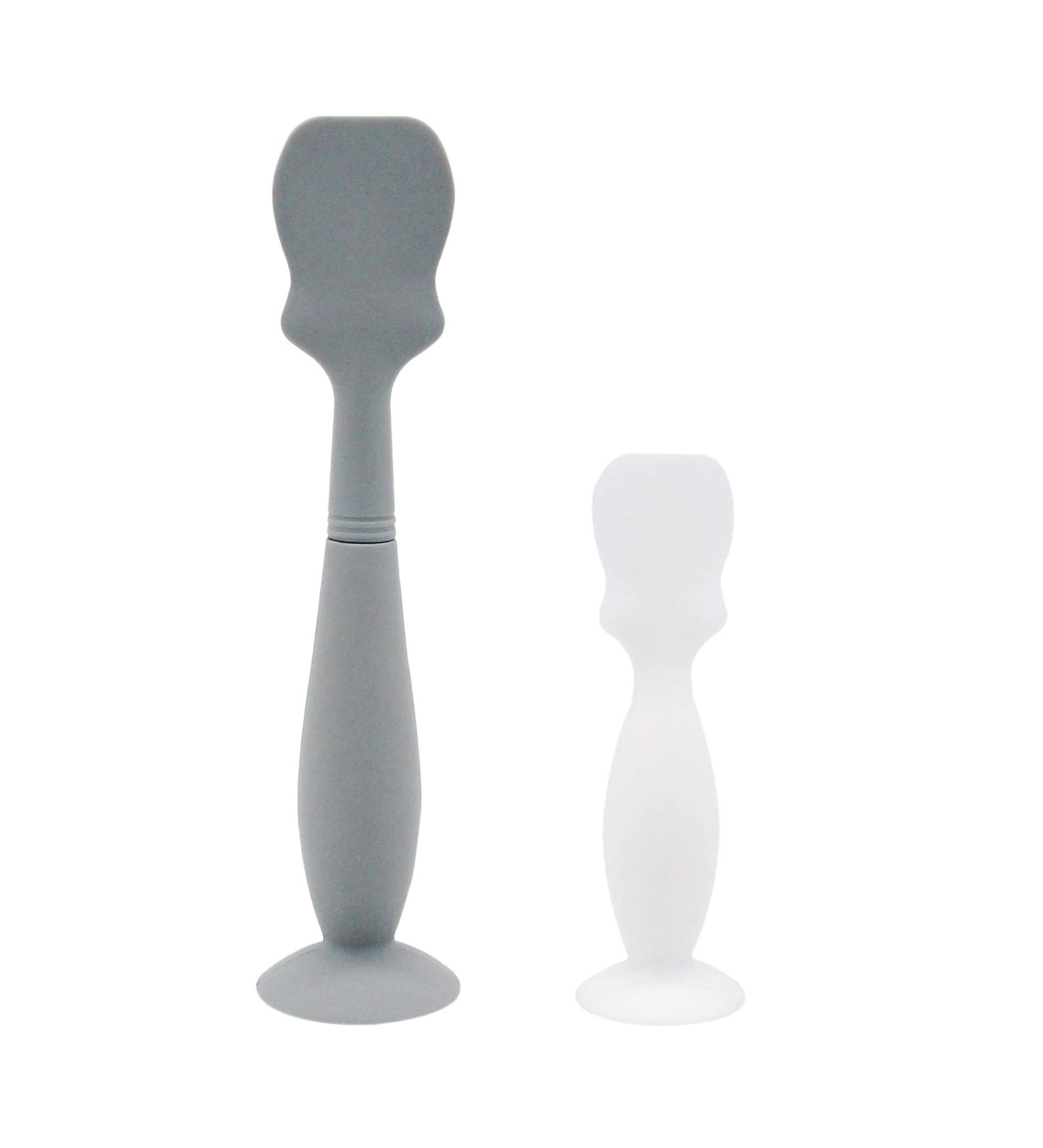 Baby Butt Paste Spatula Duo: Soft Silicone Applicator Set - Newborn Diaper Cream Brush with Suction Base (2 Pack, Large & Small) - B Style - Buy Online on GoSupps.com