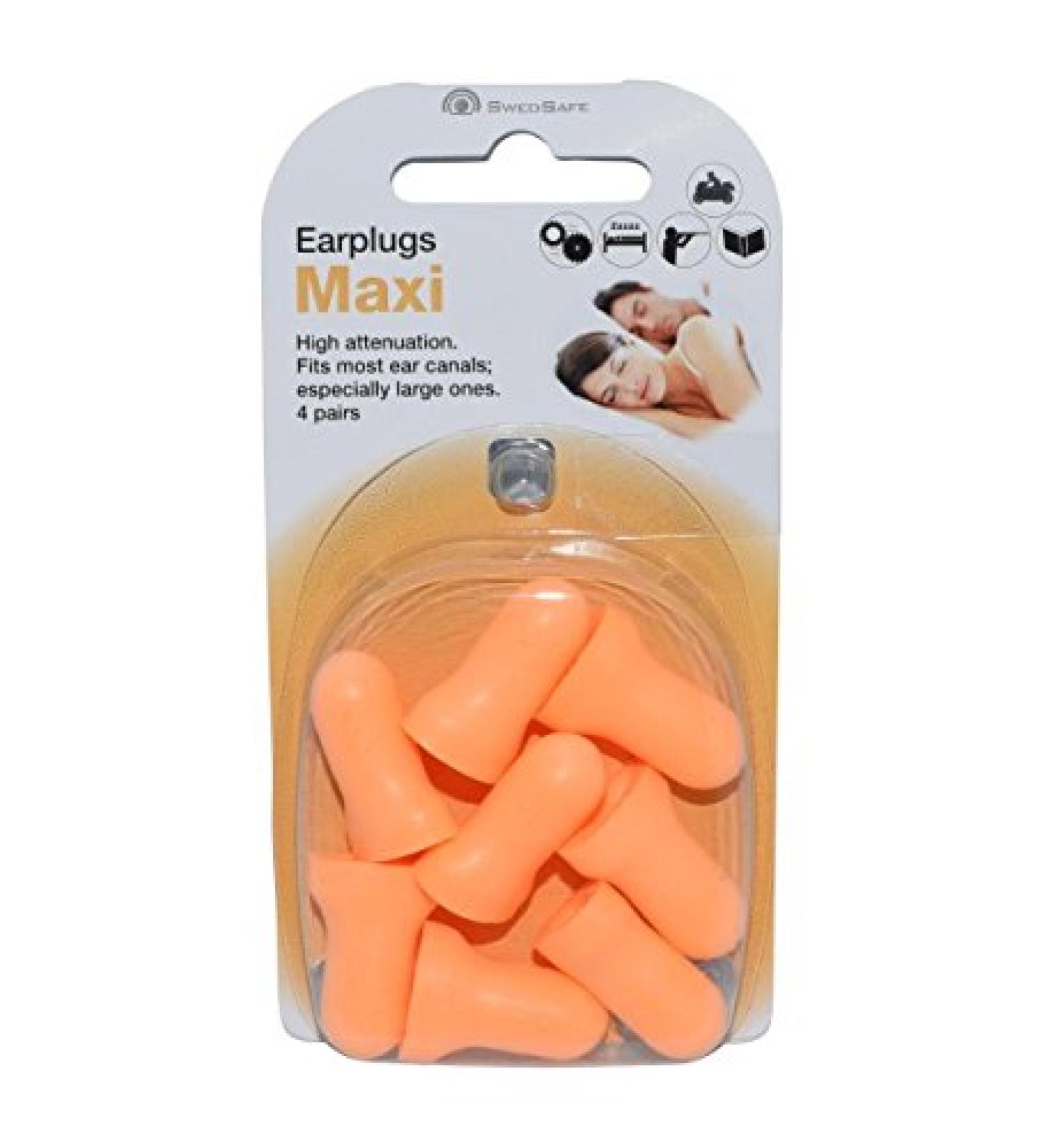 Swedsafe Maxi earplug 36 db i hearing protection plugs with very strong insulation value I plug for shooting sports shoot and concerts i 4 pairs